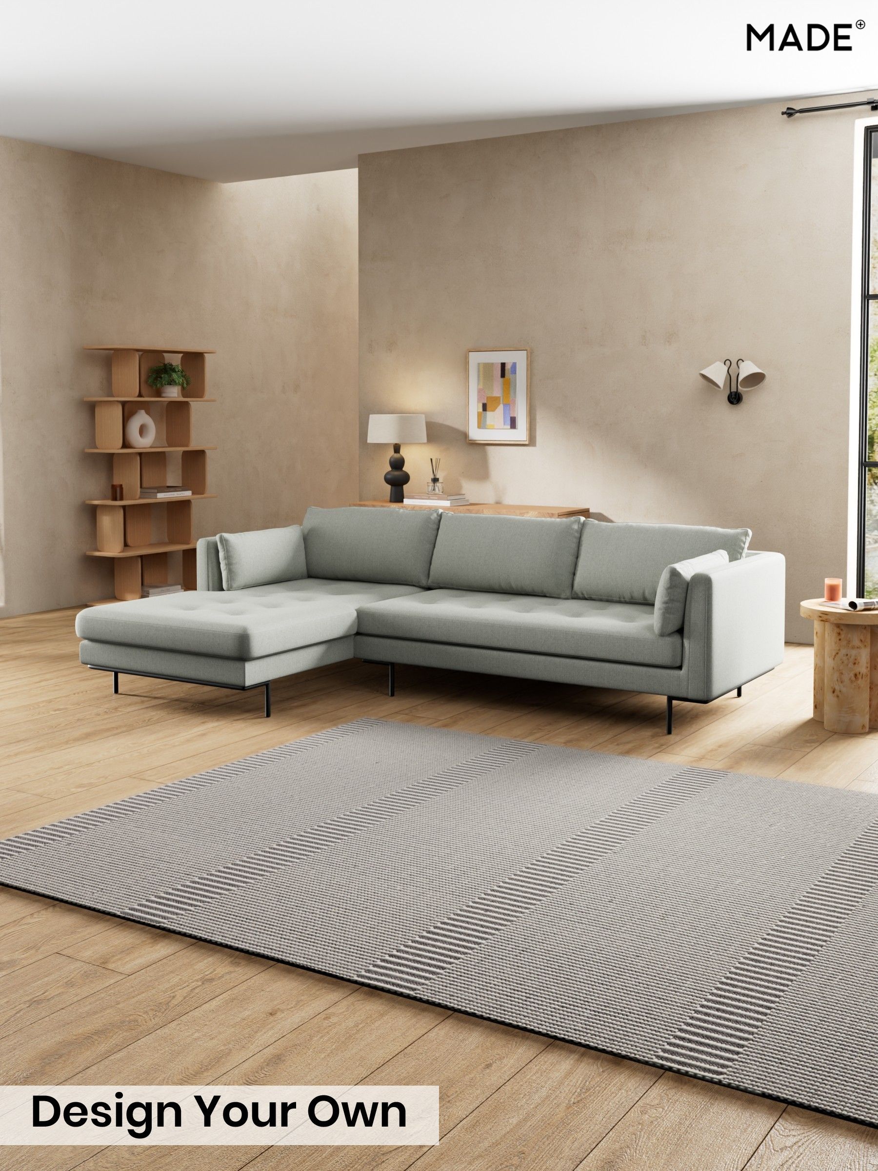 Textured Slub Weave/Pumice Grey - Harlow By Made
