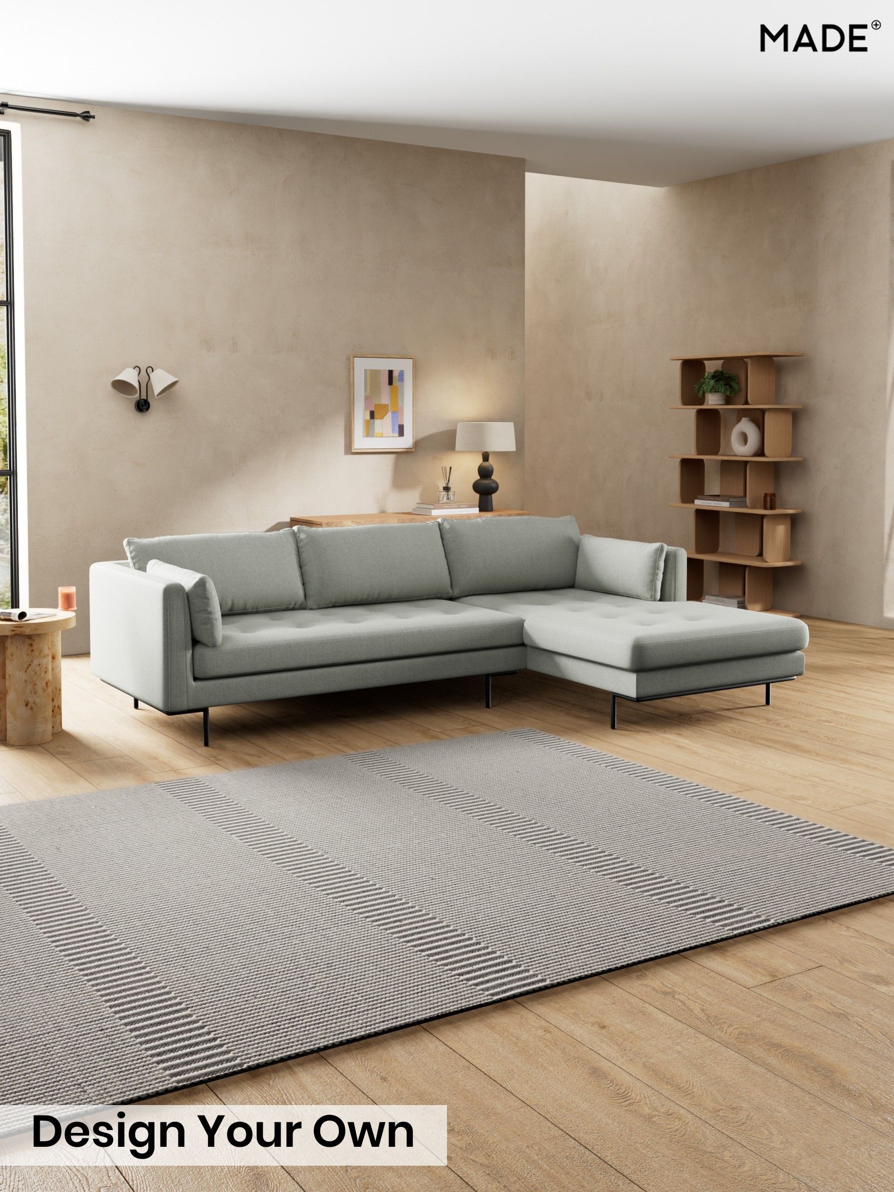 Textured Slub Weave/Pumice Grey - Harlow By Made