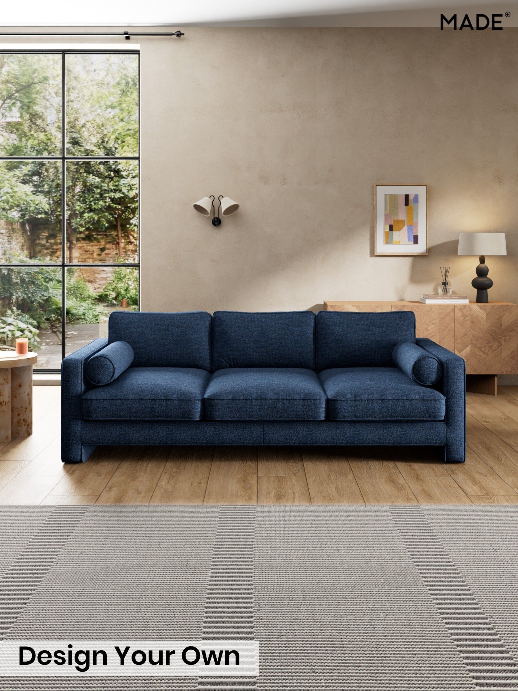 Tonal Boucle/Marl Navy Blue - Holloway By Made