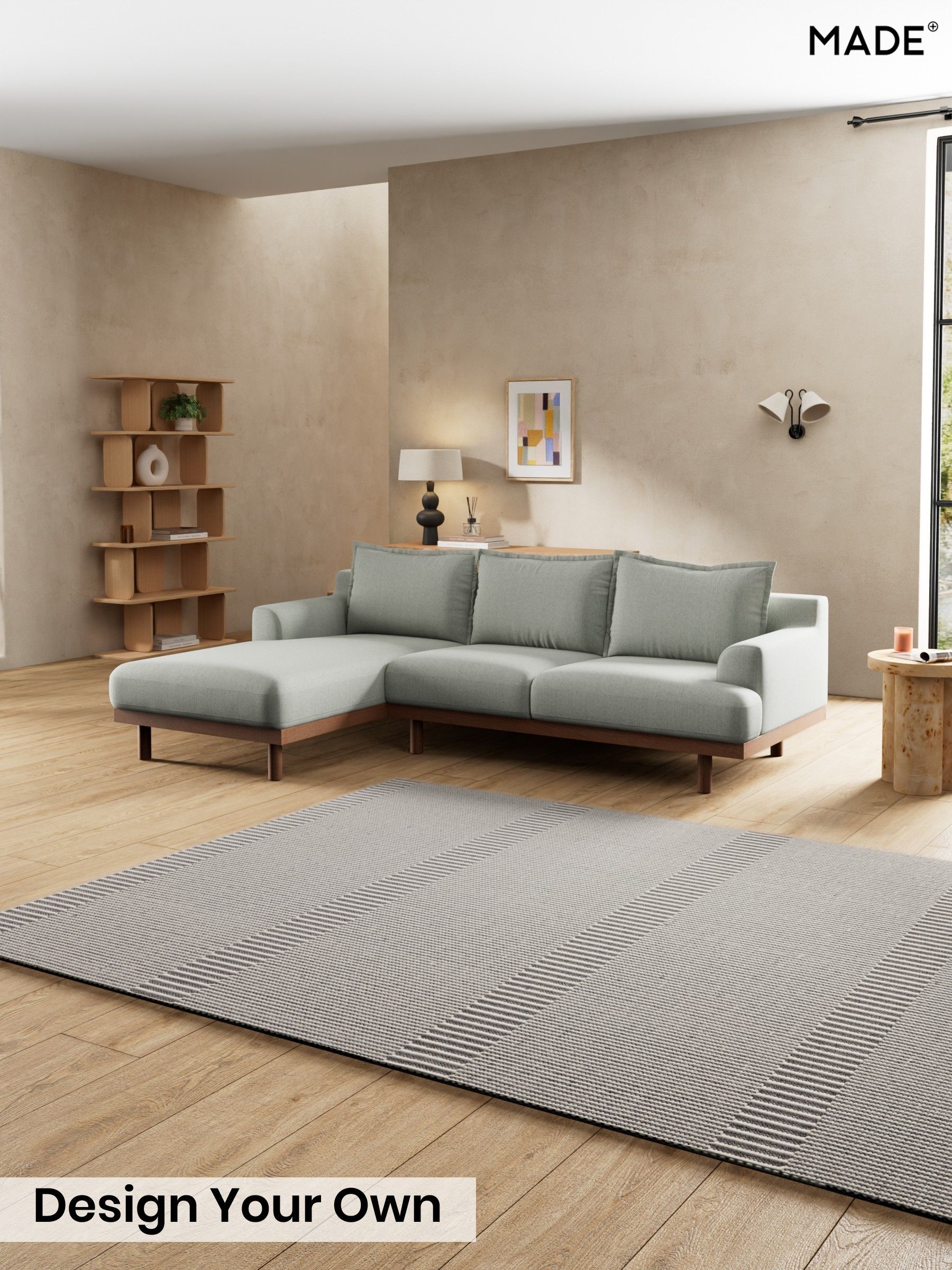 Textured Slub Weave/Pumice Grey - Turin By Made