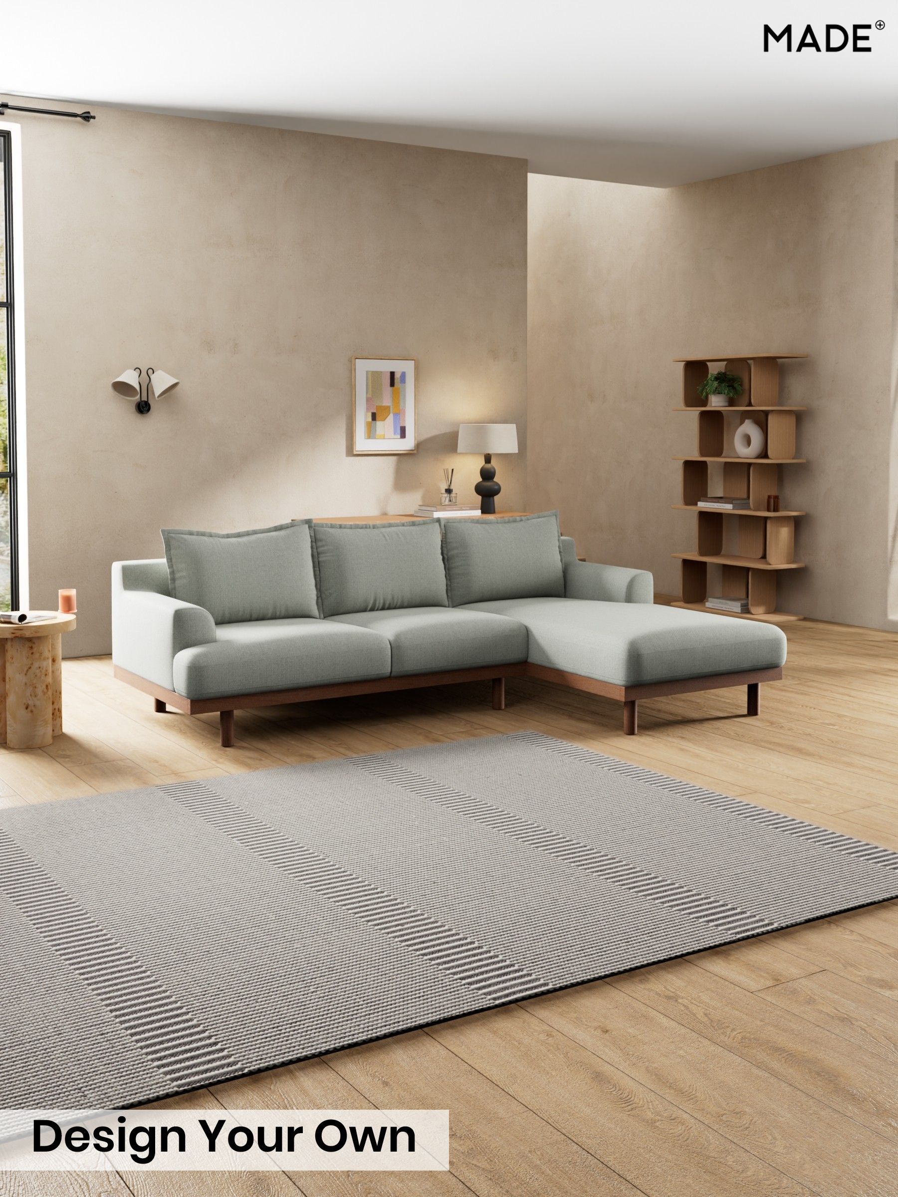 Textured Slub Weave/Pumice Grey - Turin By Made