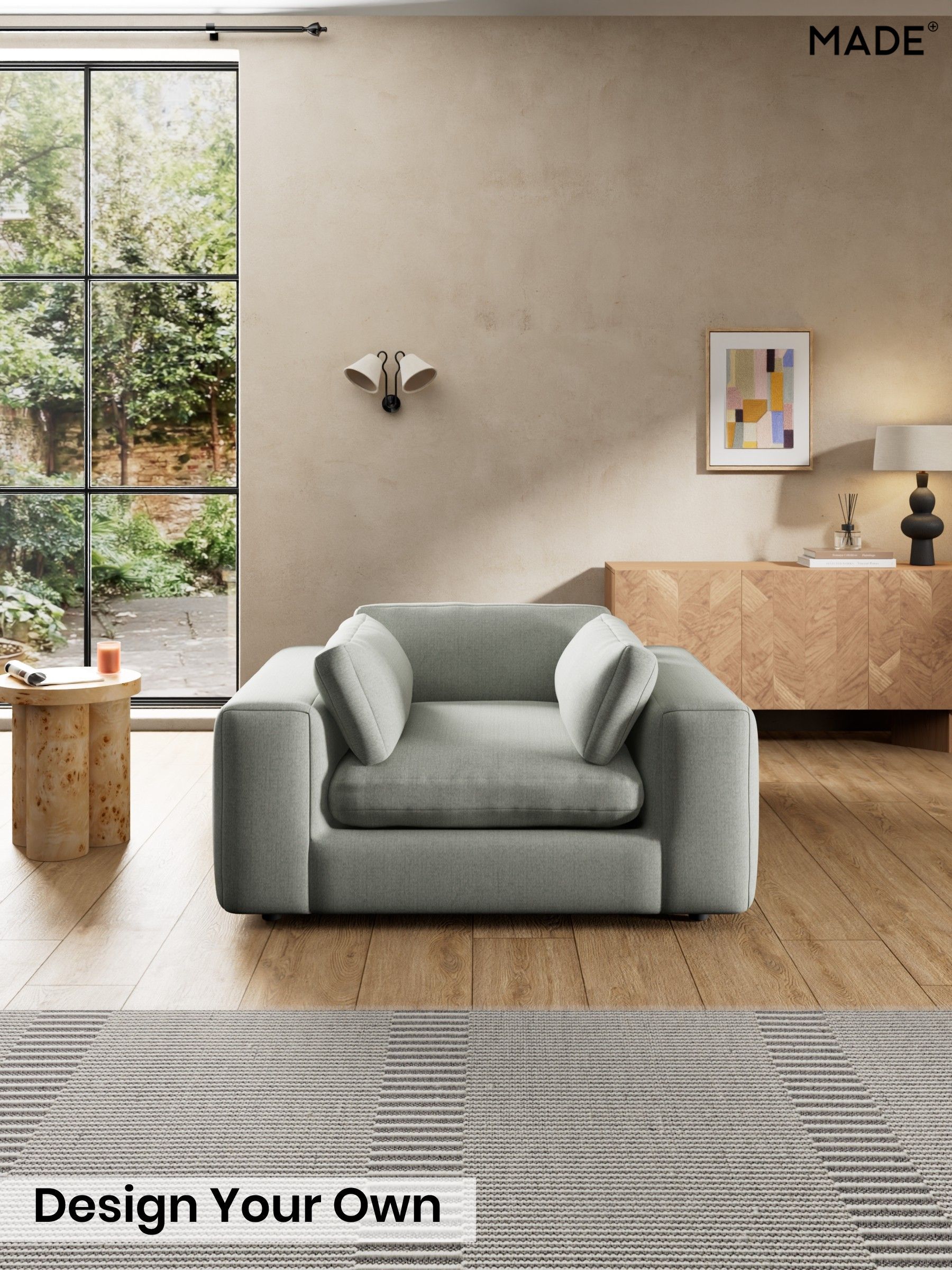 Textured Slub Weave/Pumice Grey - Alec By Made
