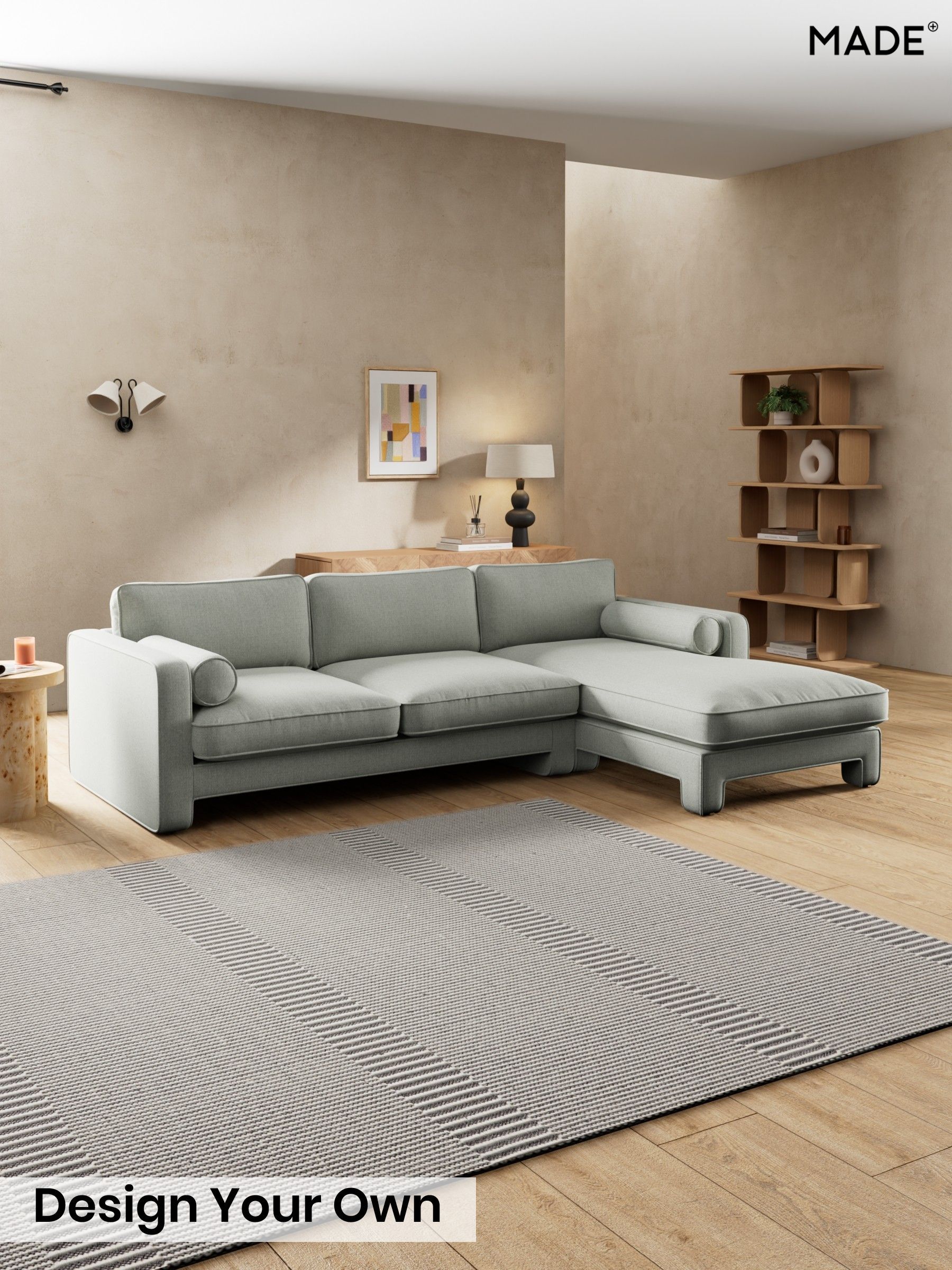 Textured Slub Weave/Pumice Grey - Holloway By Made