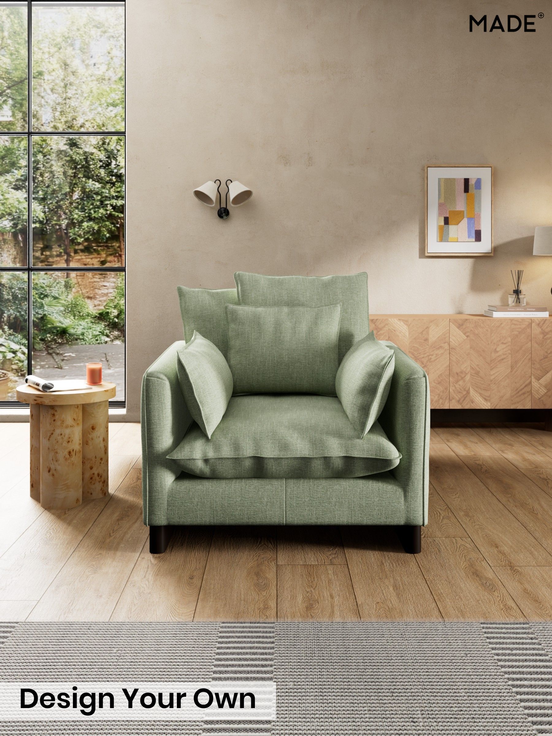 Woven Fleck/Sage Green - Whitby Scatter Back By Made