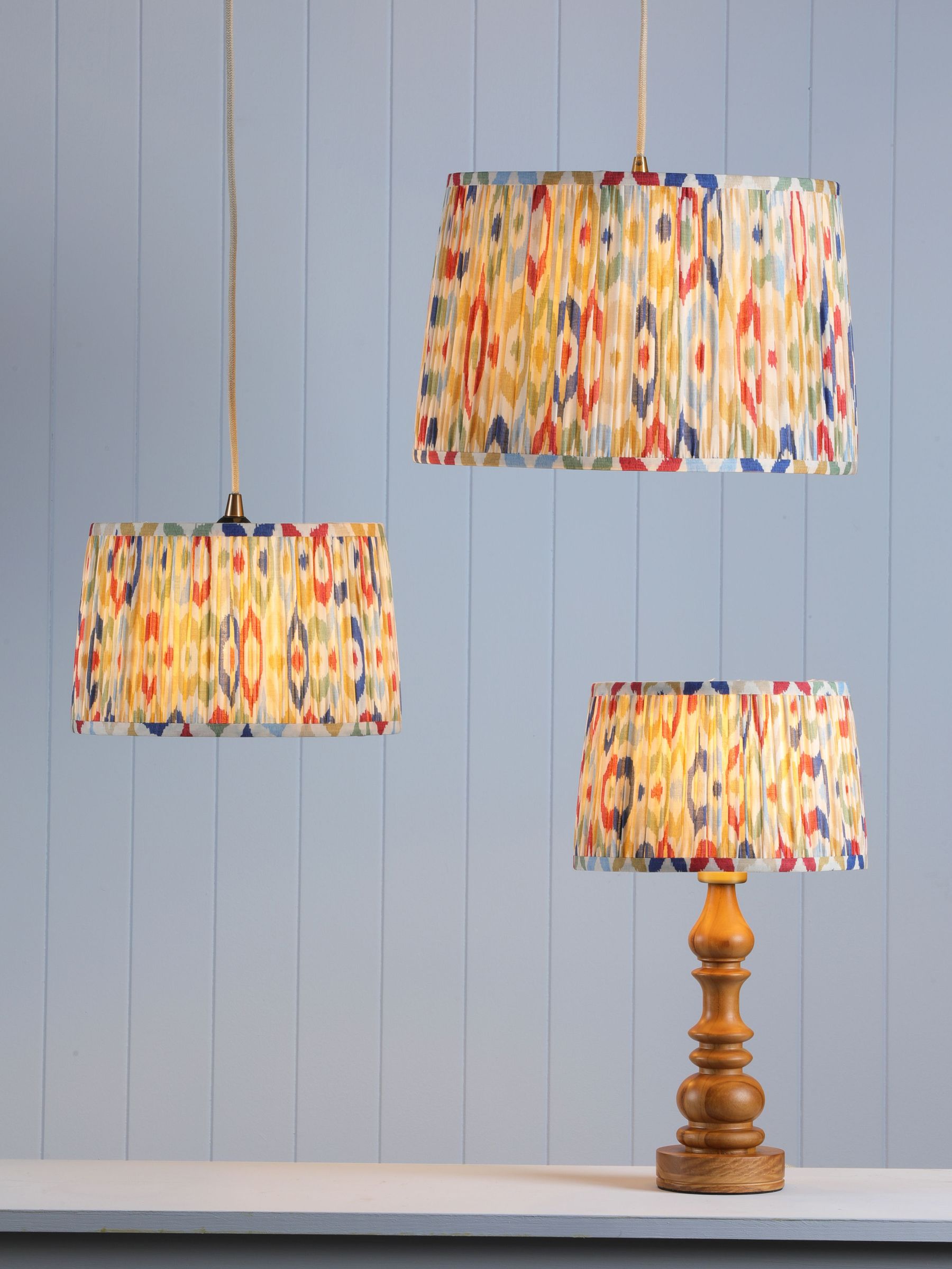 Multi Folly Pleated Cotton Easyfit Lamp Shade (G55597) | £30 - £60