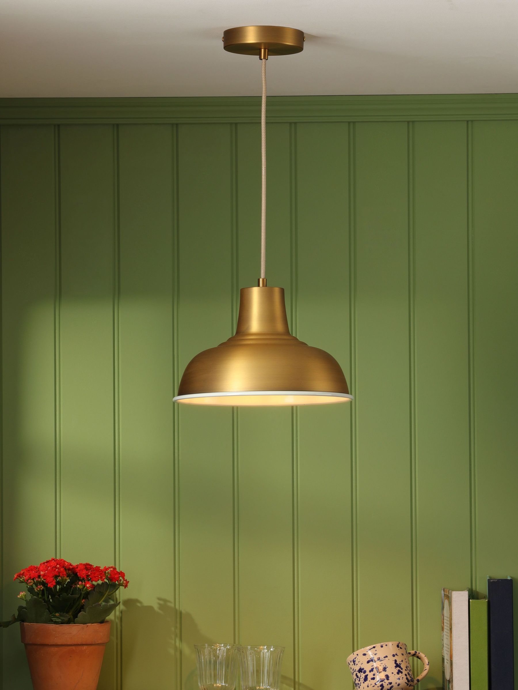 Brass Hatfield Industrial Pendant Ceiling Light (G55603) | £70