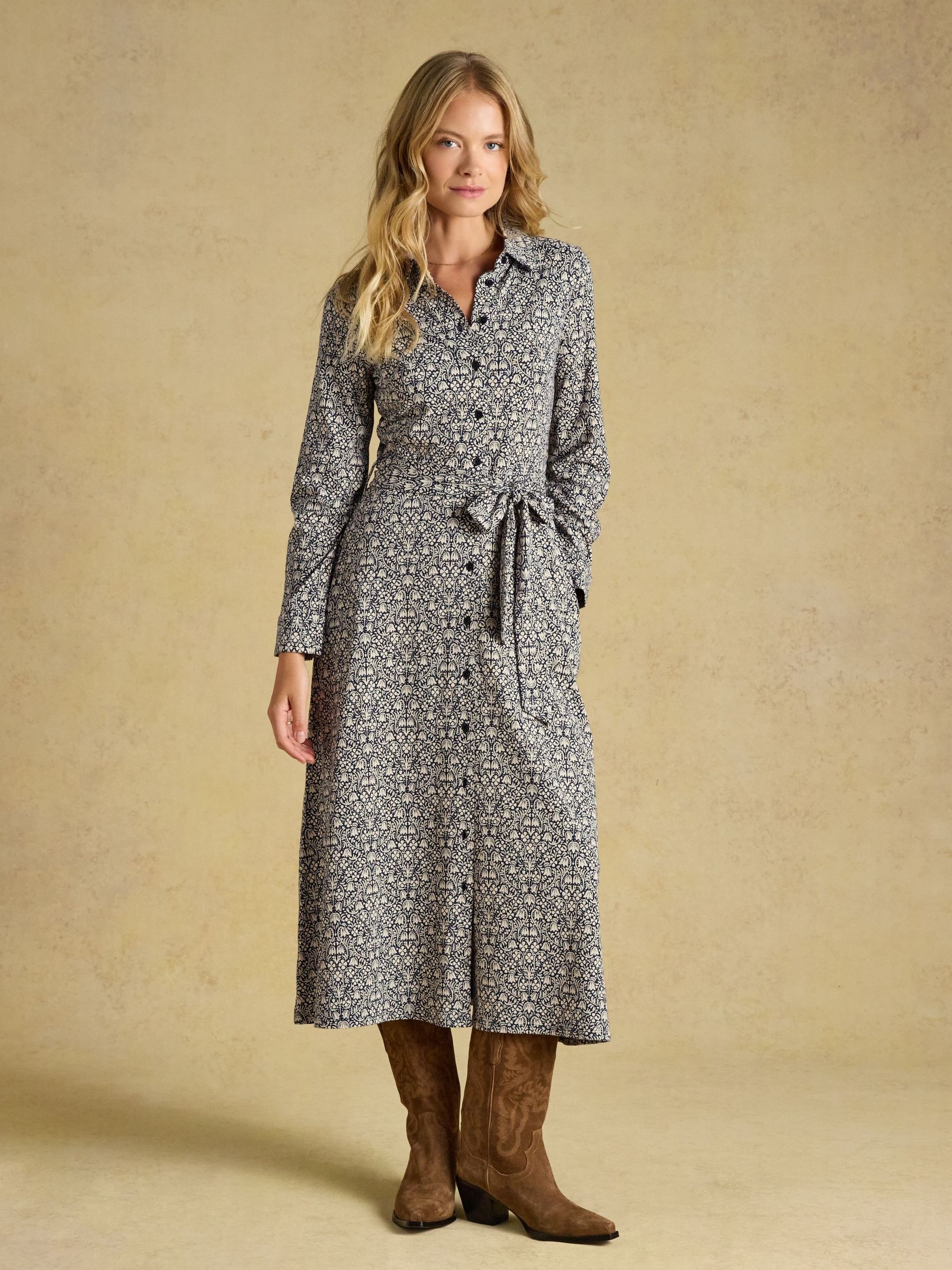 Navy - Jersey Shirt Dress
