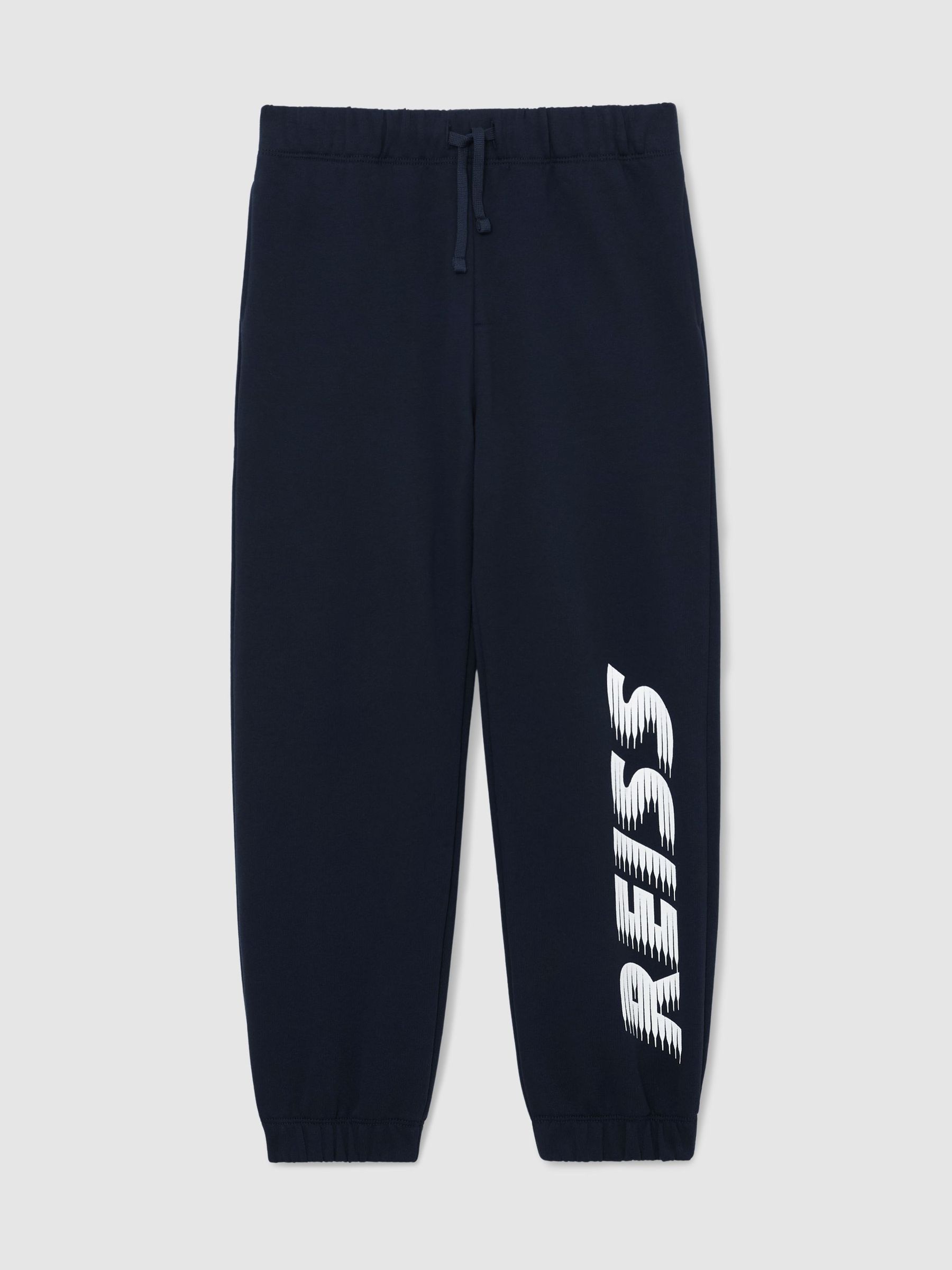Cotton Logo-Print Cuffed Joggers in Navy (G56466) | £43