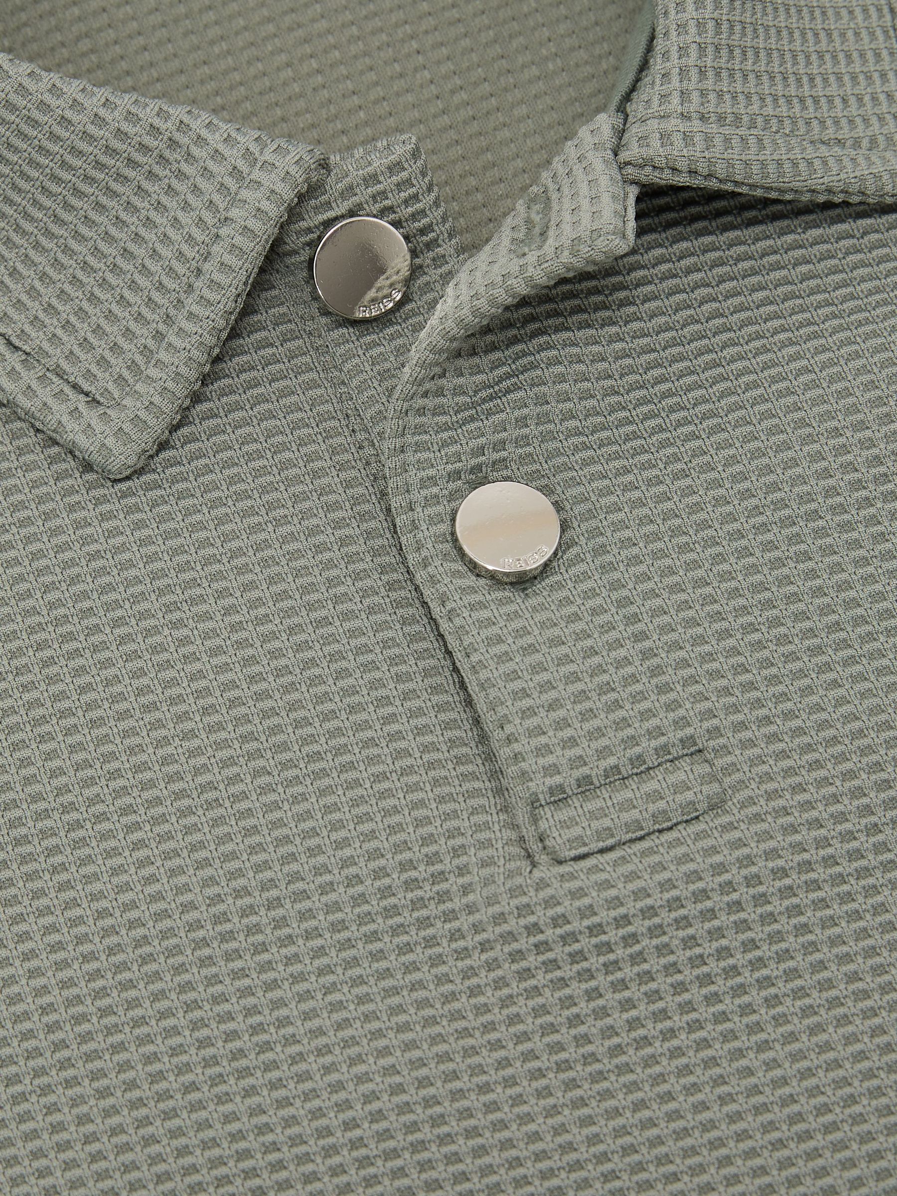 9-13 yrs Waffle Half-Button Polo Shirt in Sage (G56493) | £32