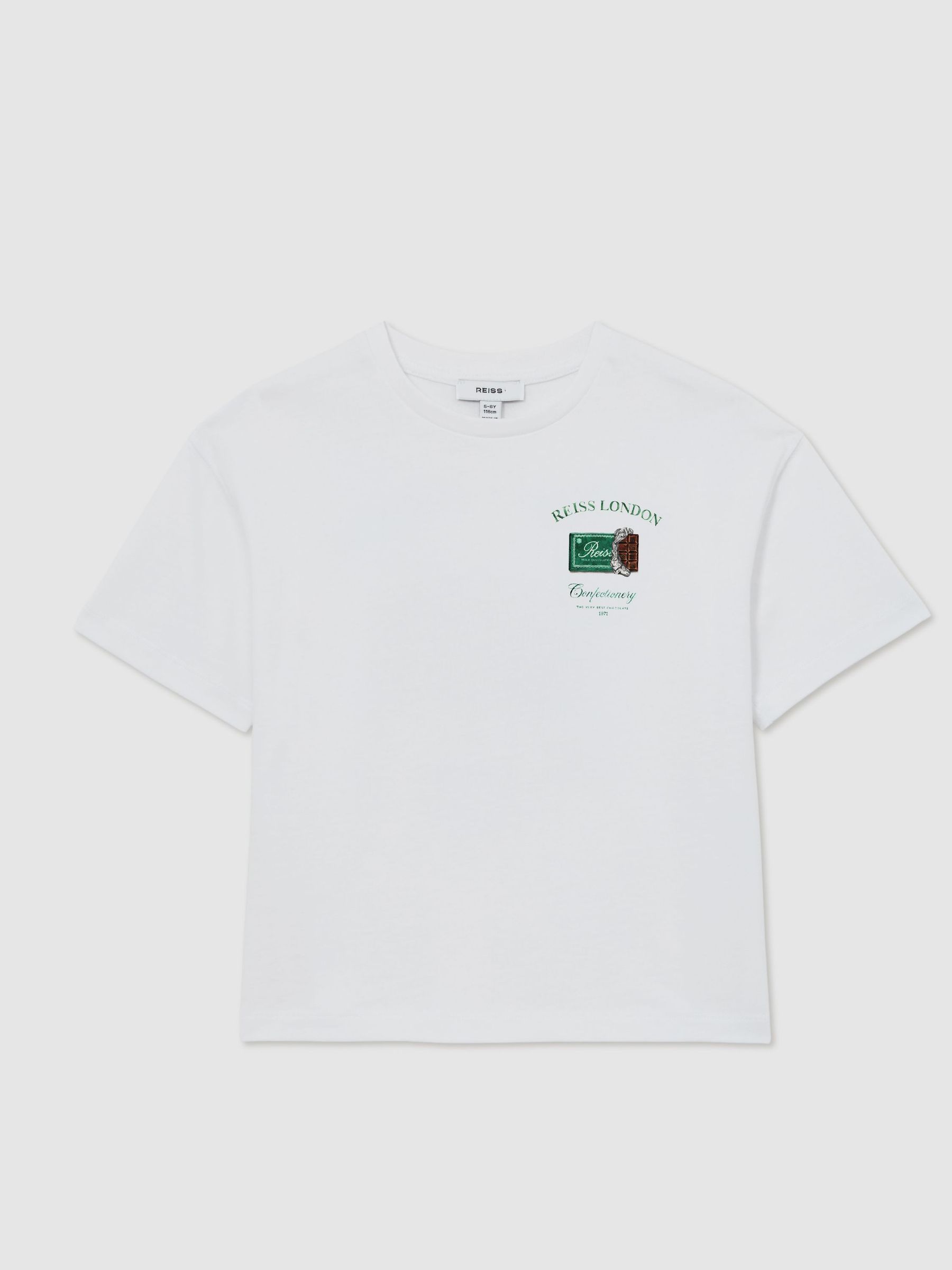 Cotton Chocolate-Print T-Shirt in White (G56532) | £28