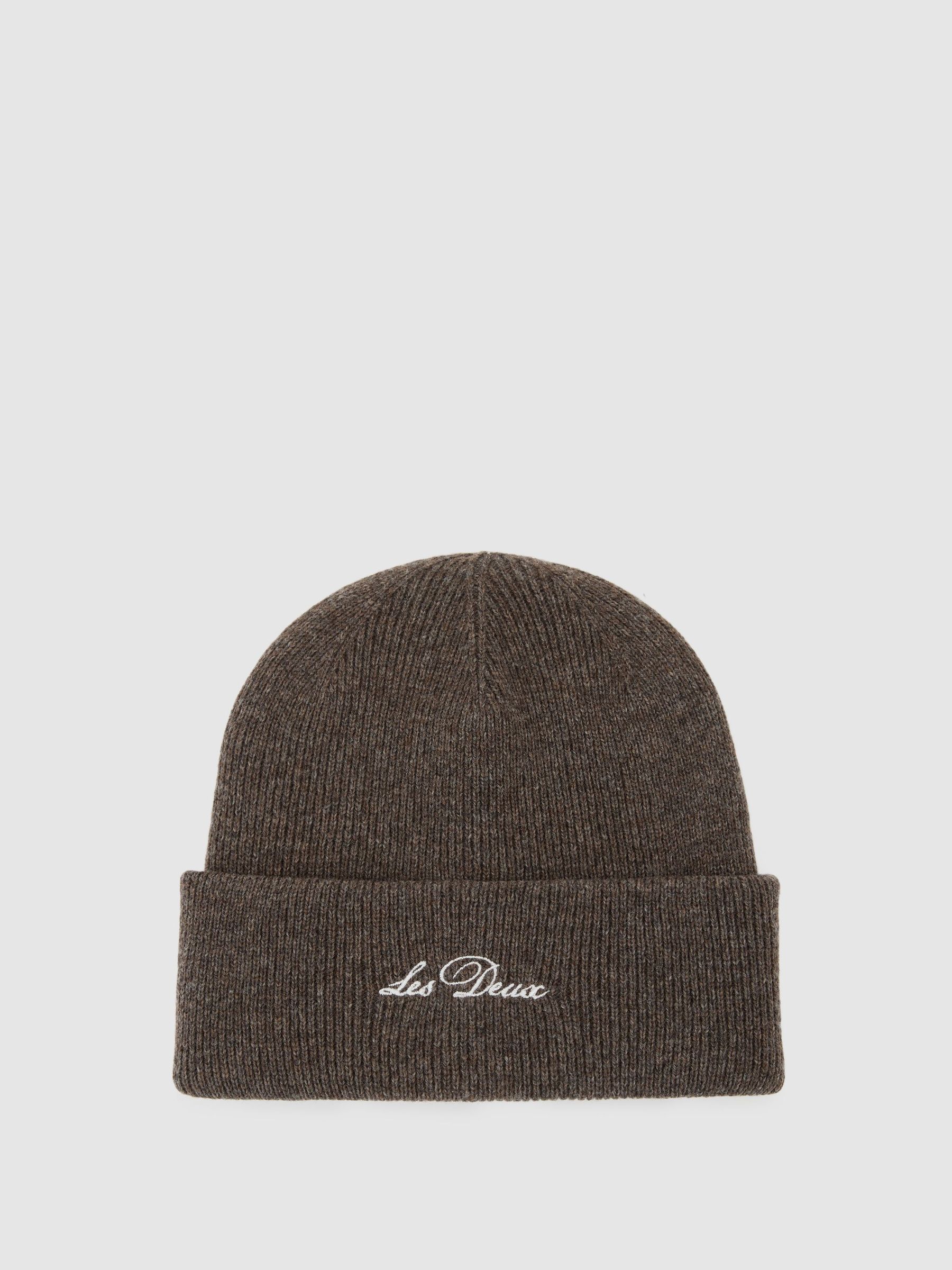 Wayne Embroidered Beanie in Mountain Grey Melange (G58181) | £49