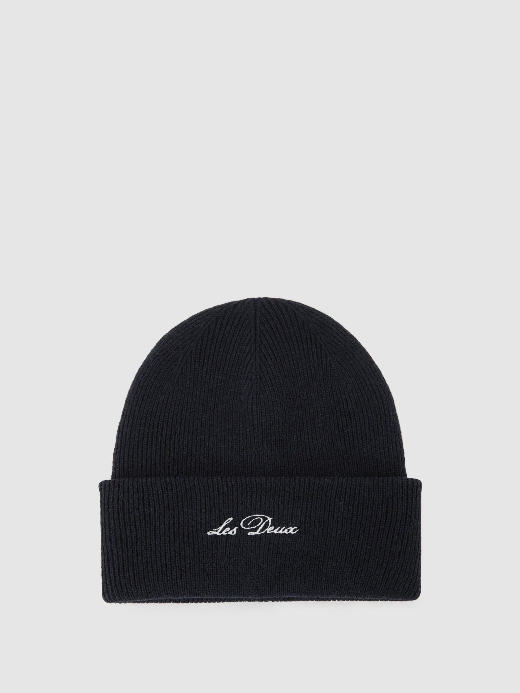 Wayne Embroidered Beanie in Dark Navy (G58196) | £49