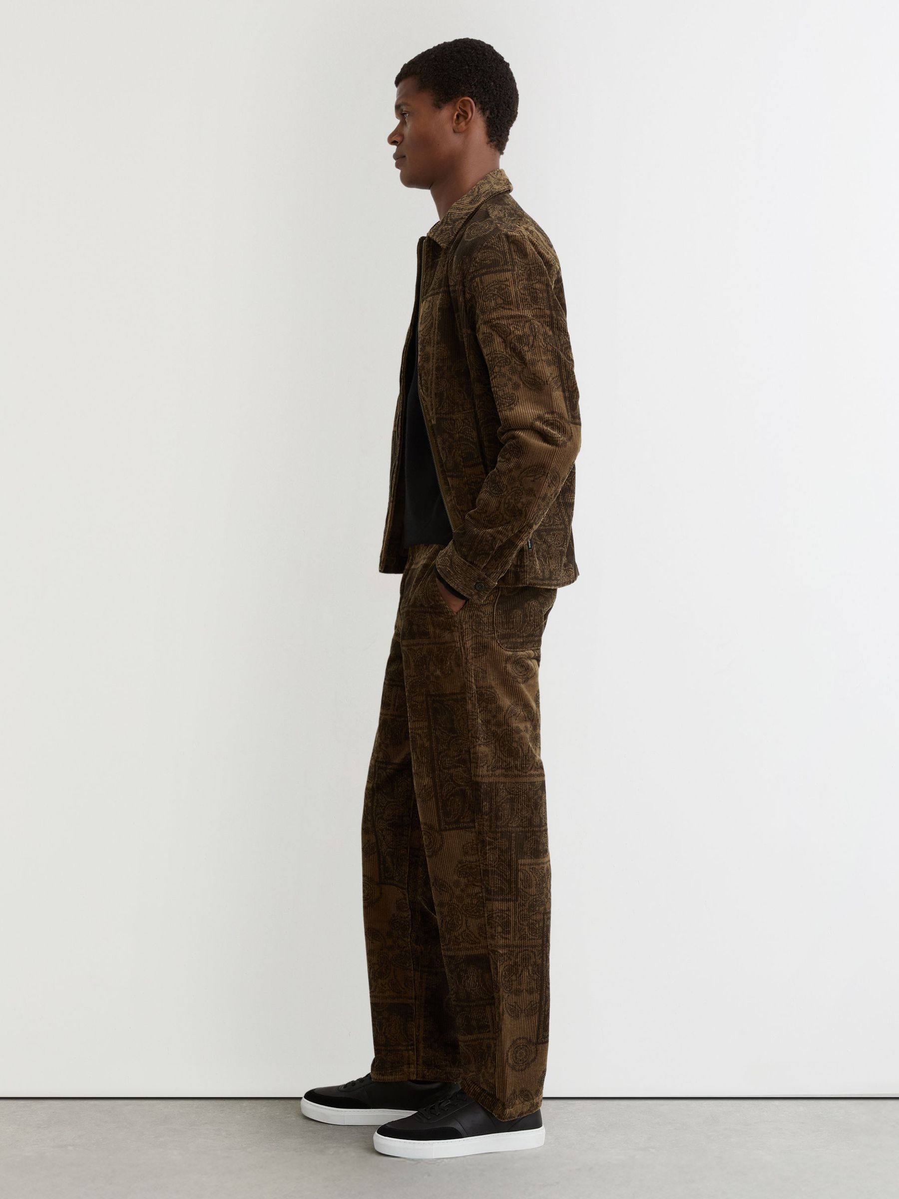 Paisley Corduroy Trousers in Teak (G58252) | £159