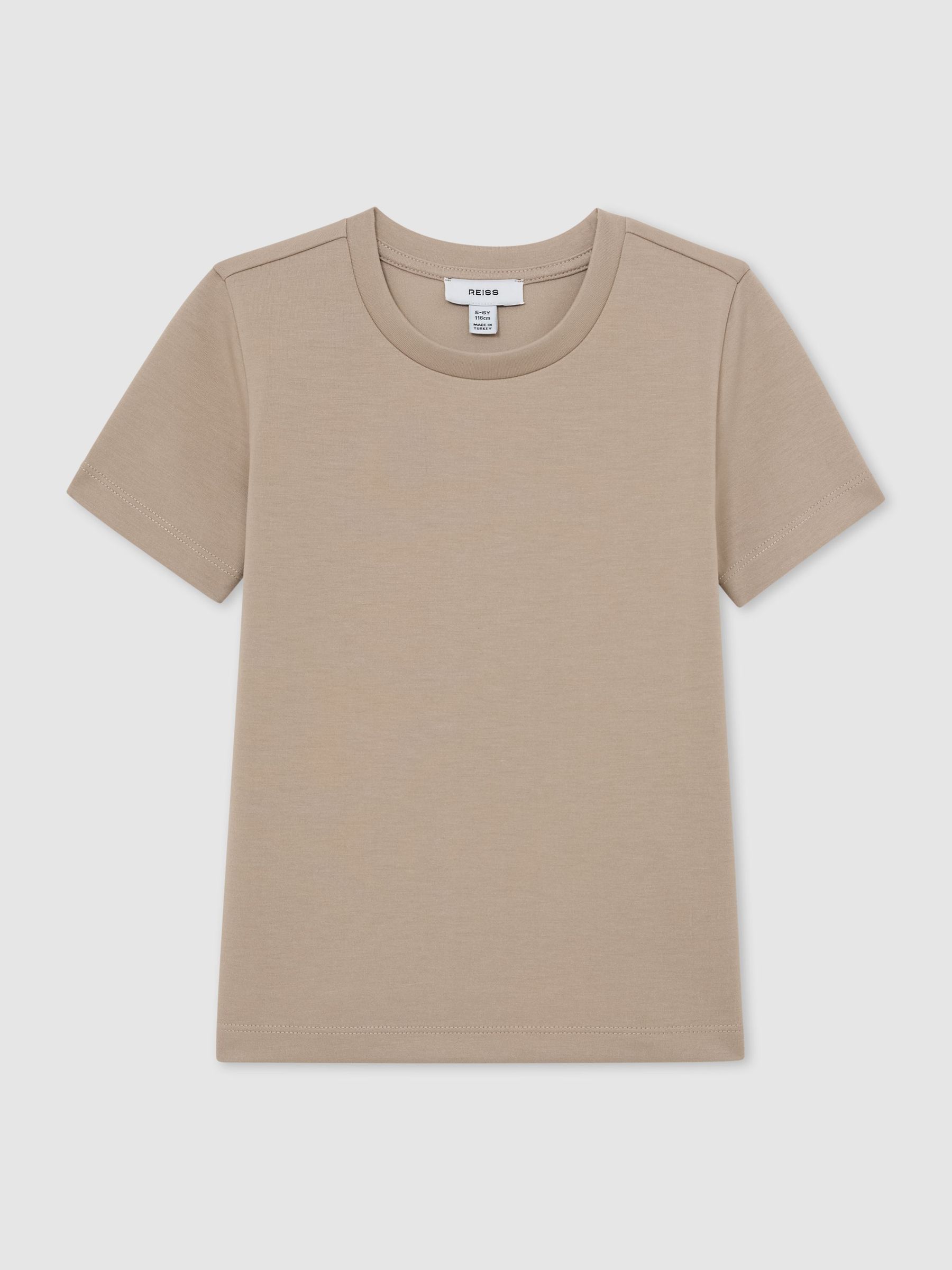 Premium Interlock Crew-Neck T-Shirt in Stone (G58740) | £24