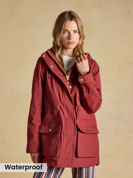 Rust Red - Waterproof Raincoat With Hood