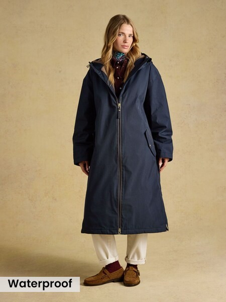Navy - Oversized Fleece Lined Waterproof Coat