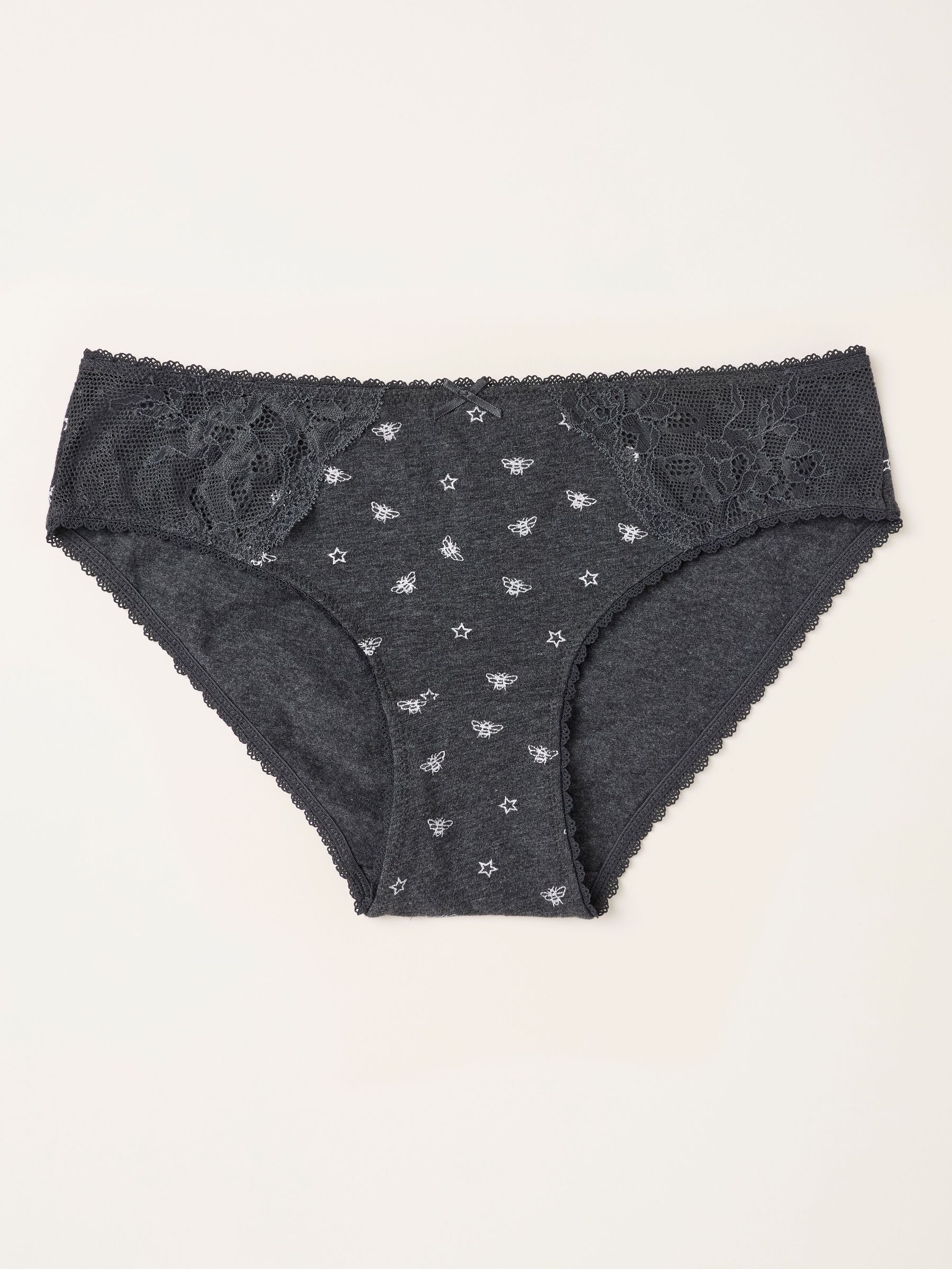Charcoal Grey - Foiled Bee Classic Knickers