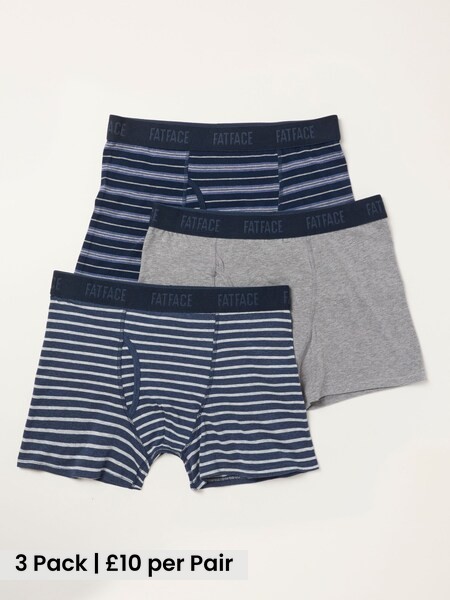 Navy/Striped/Grey - Regular Boxers