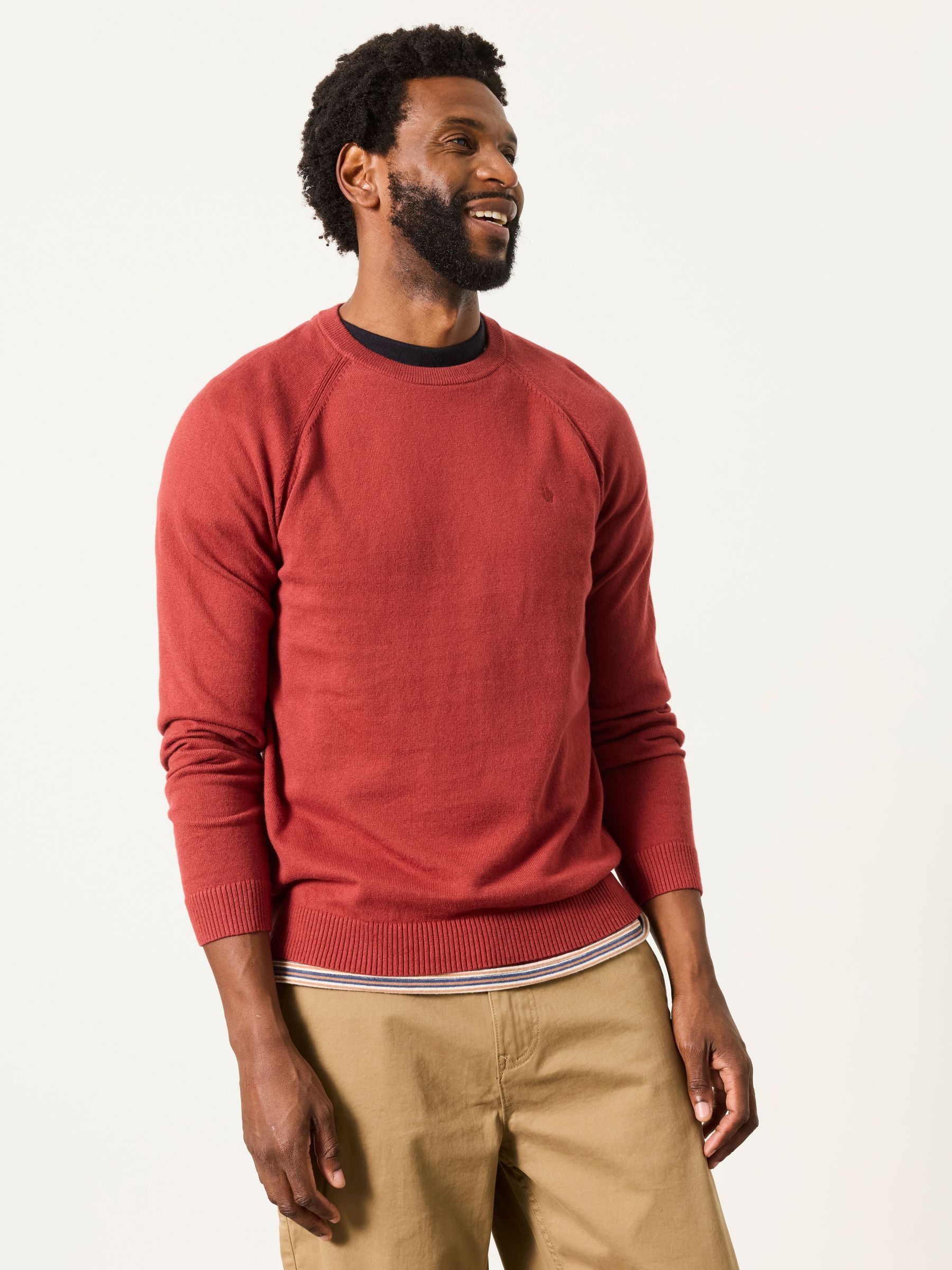 Red - Regular Crew Neck Knitted Jumper