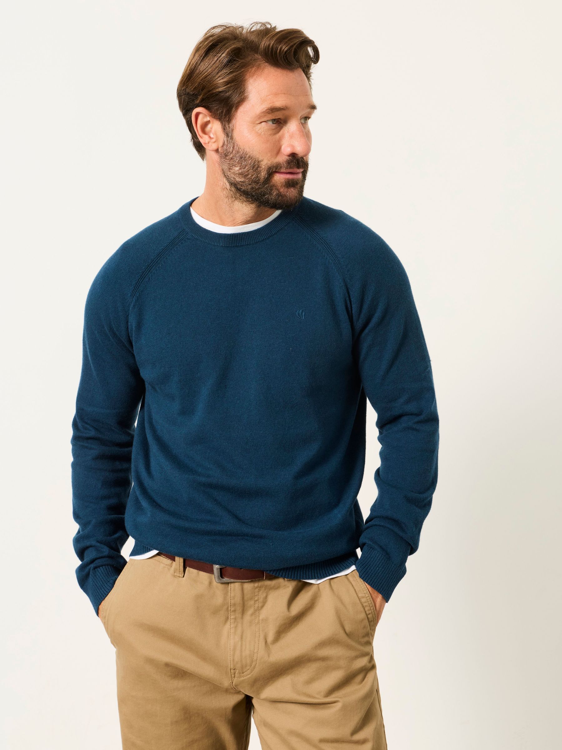 Dark Teal - Regular Crew Neck Knitted Jumper