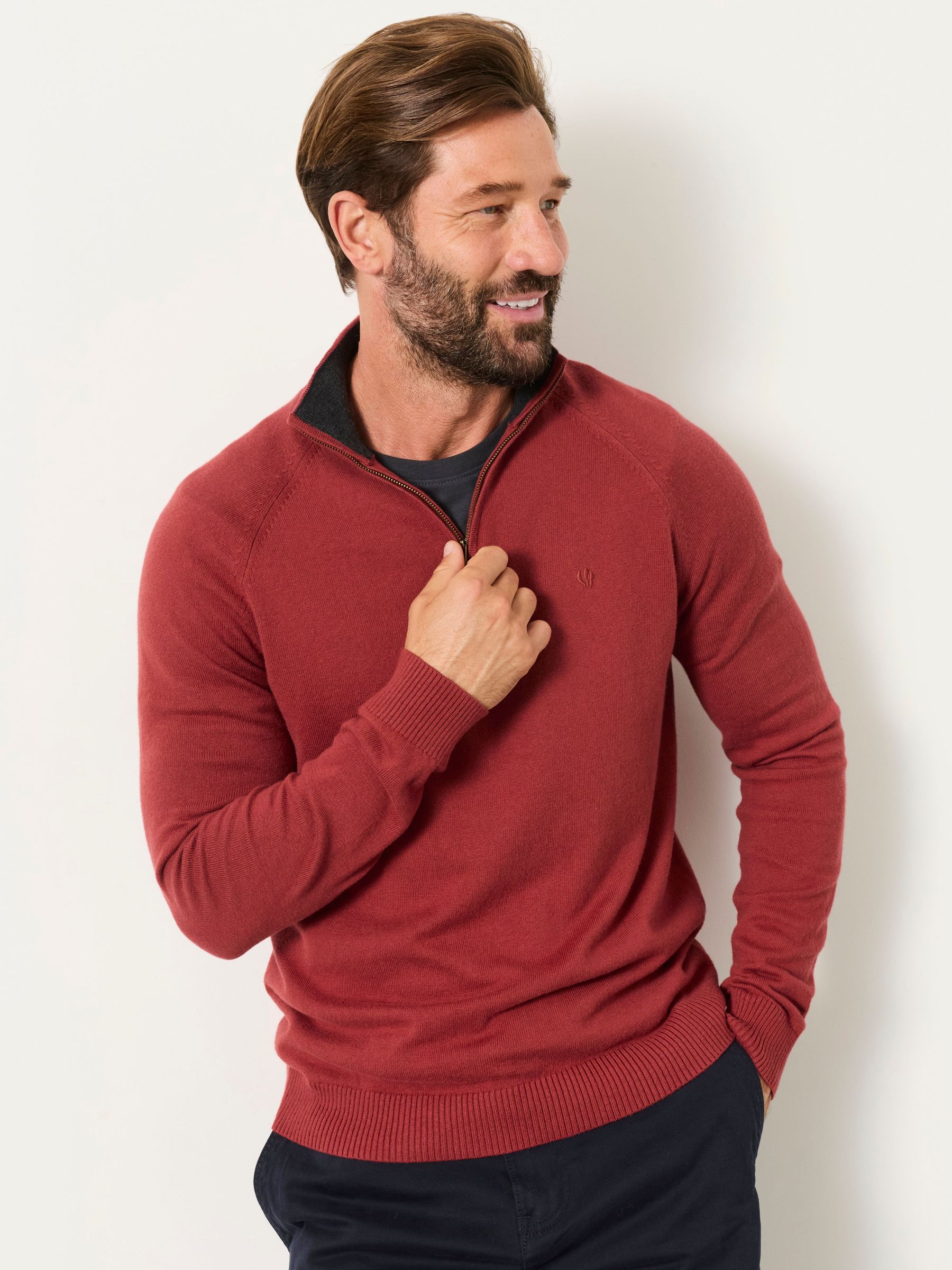 Red - Regular Half Neck Knitted Jumper