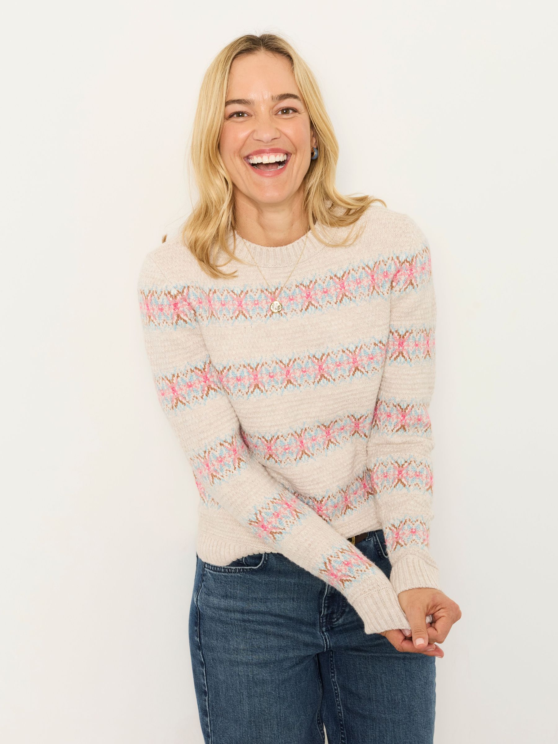Natural - Karenza Knitted Pattern Jumper