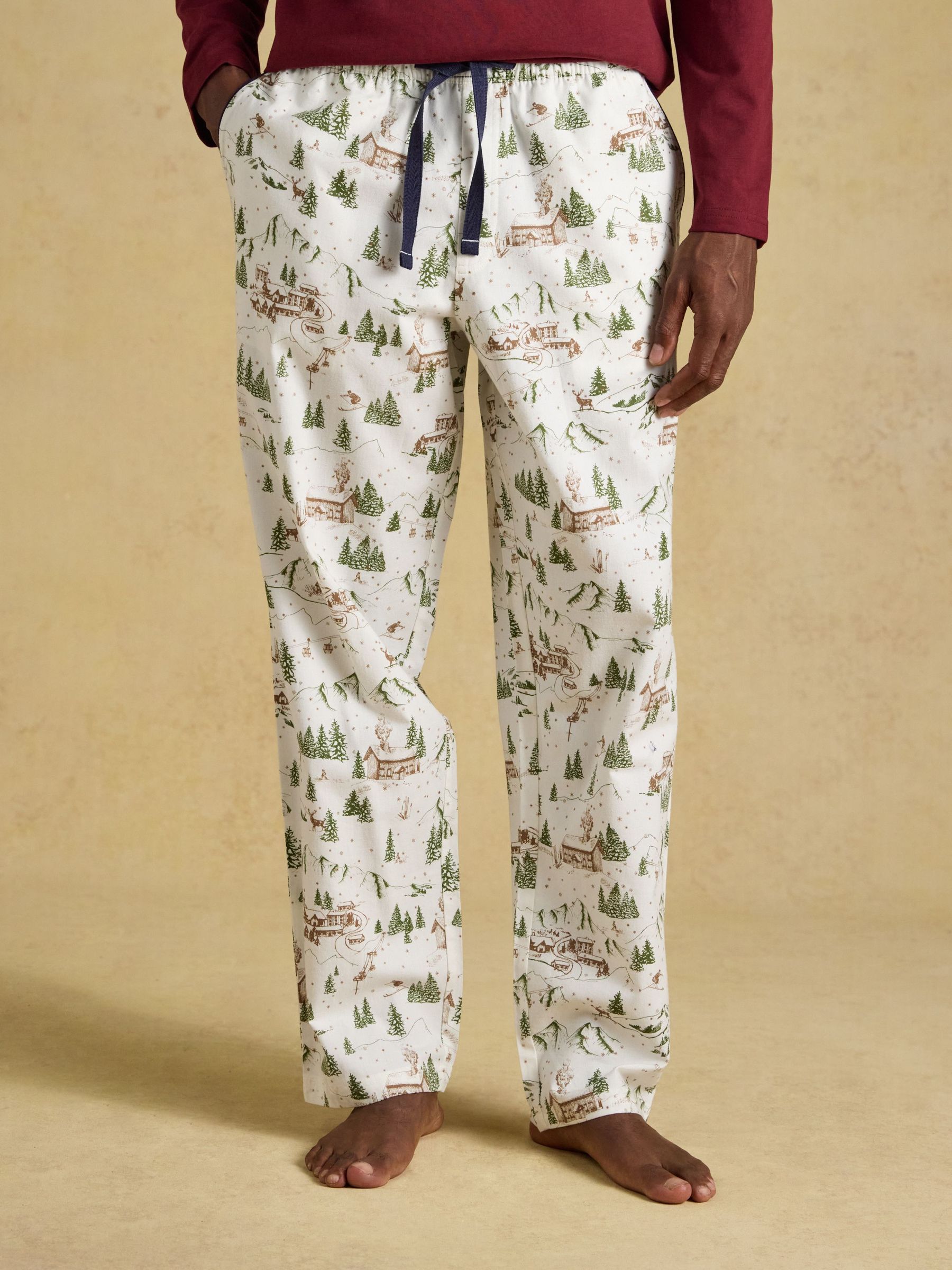 Cream - Regular Relaxed Fit Pyjama Bottoms