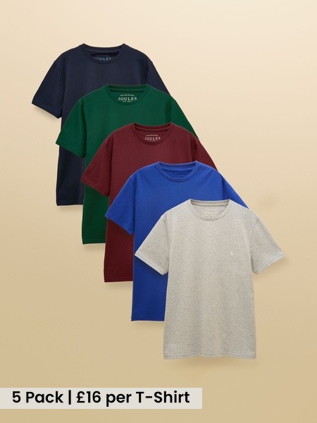 Multi - Regular Classic Fit Cotton T-shirt 5 Pack