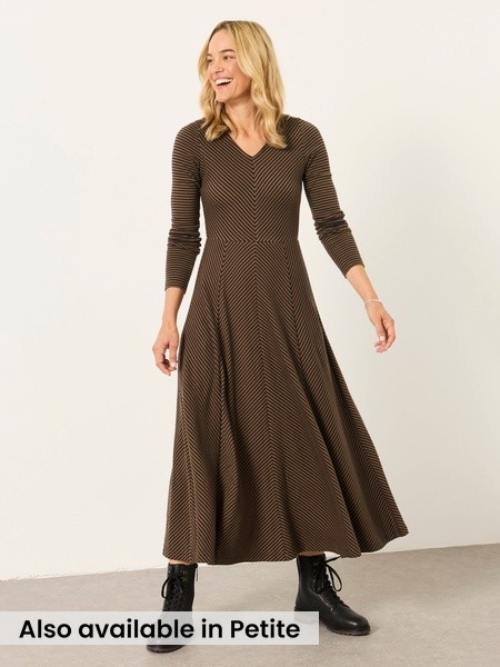 Navy Stripe - Midaxi Jersey Dress