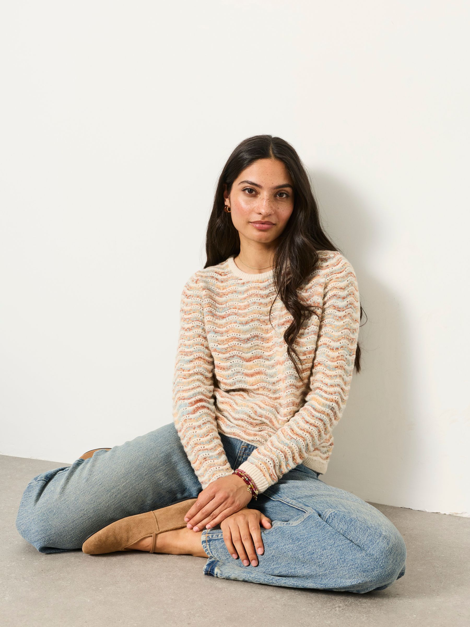 Natural - Knitted Pattern Jumper