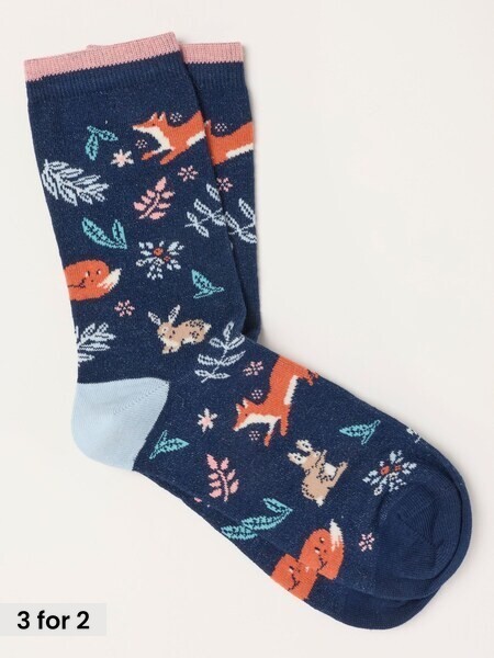 Navy - Fox Socks