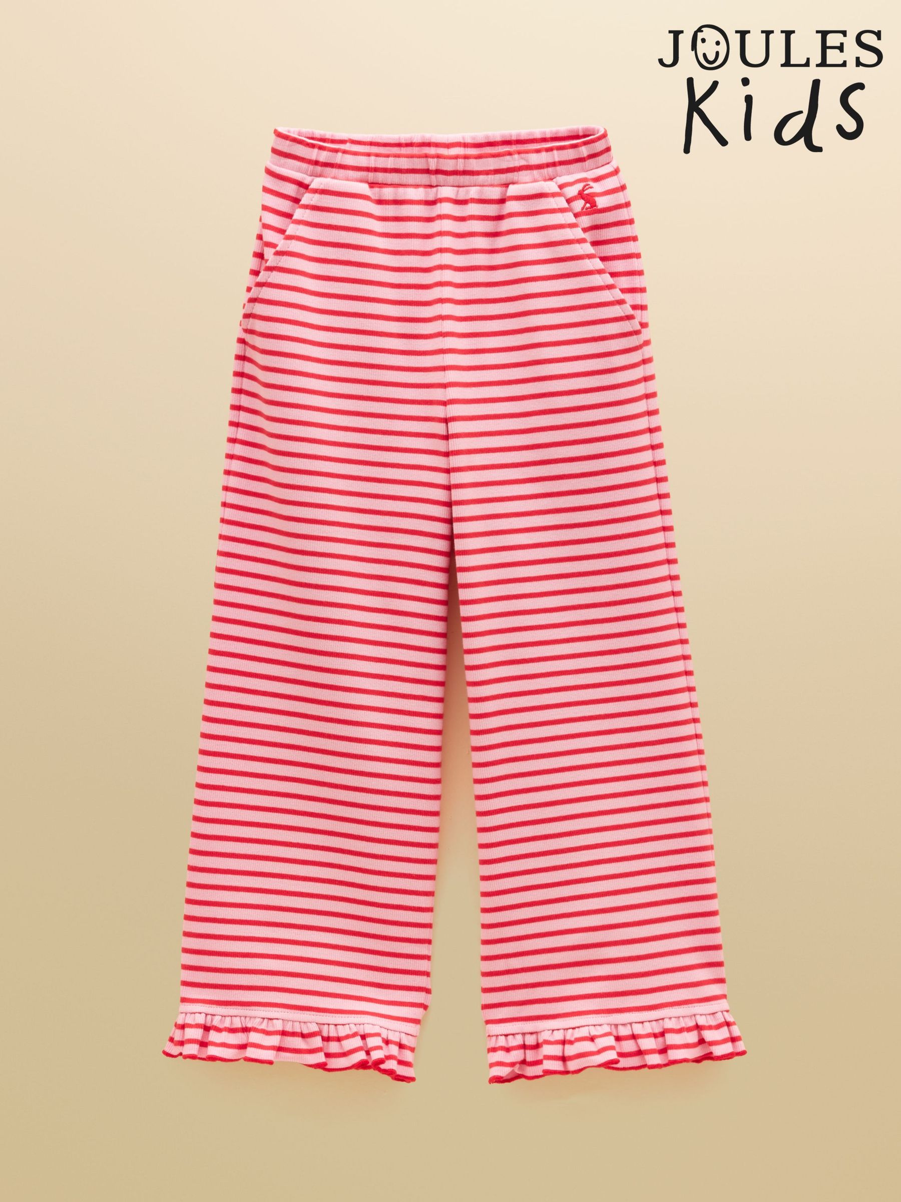 Red & Pink - Rib Frill Trousers