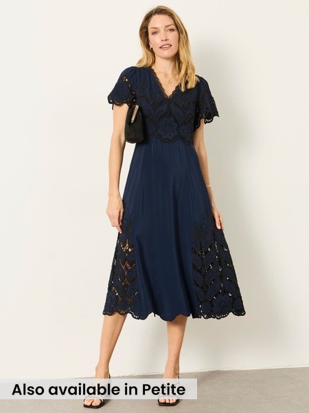 Navy - Lace Dress