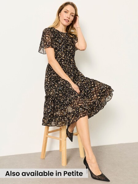 Black - Printed Dress