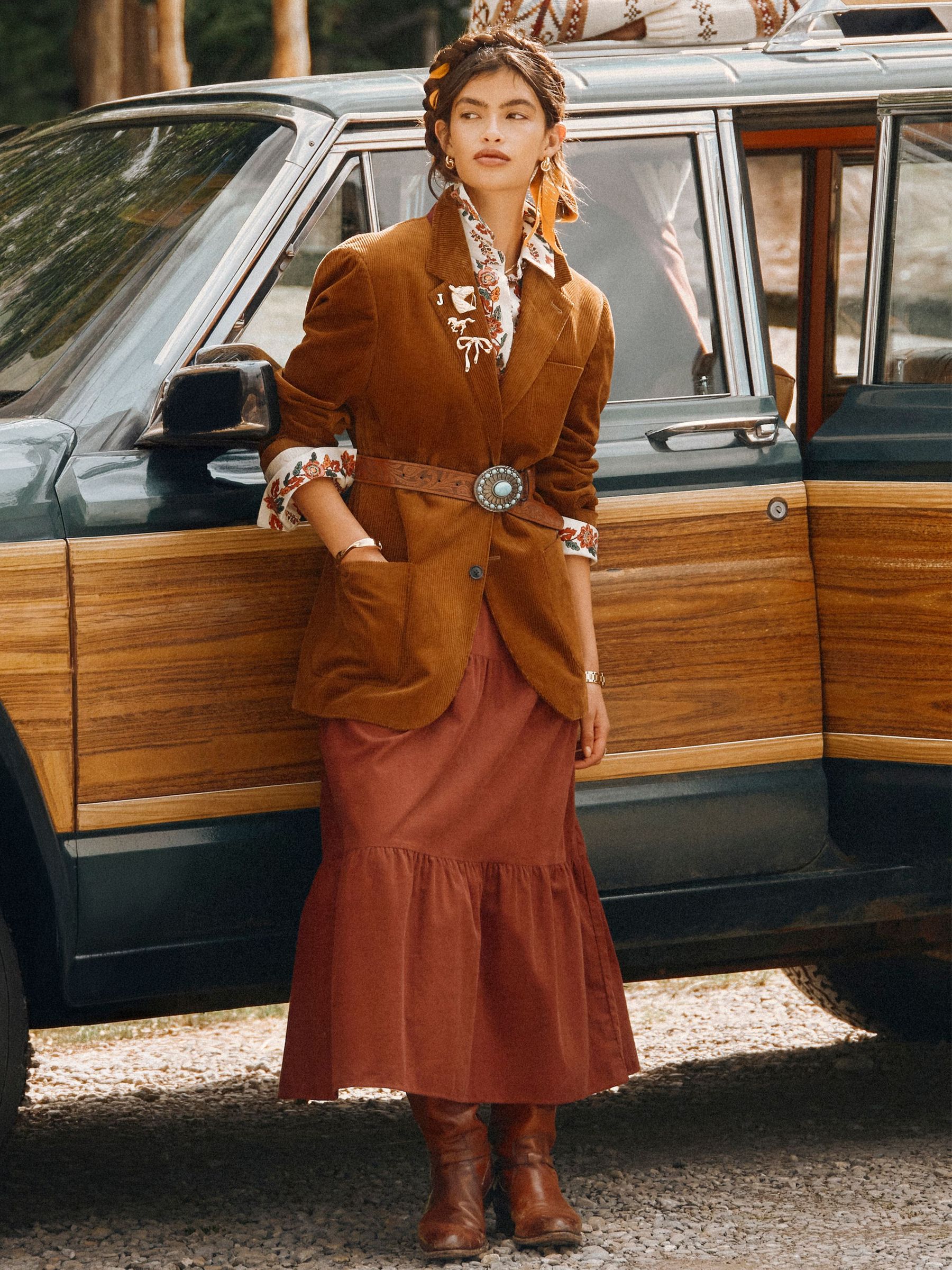 Brown Cord - Maxi Skirt