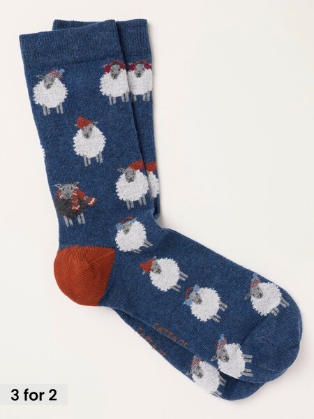 Navy - Regular Sheep Socks