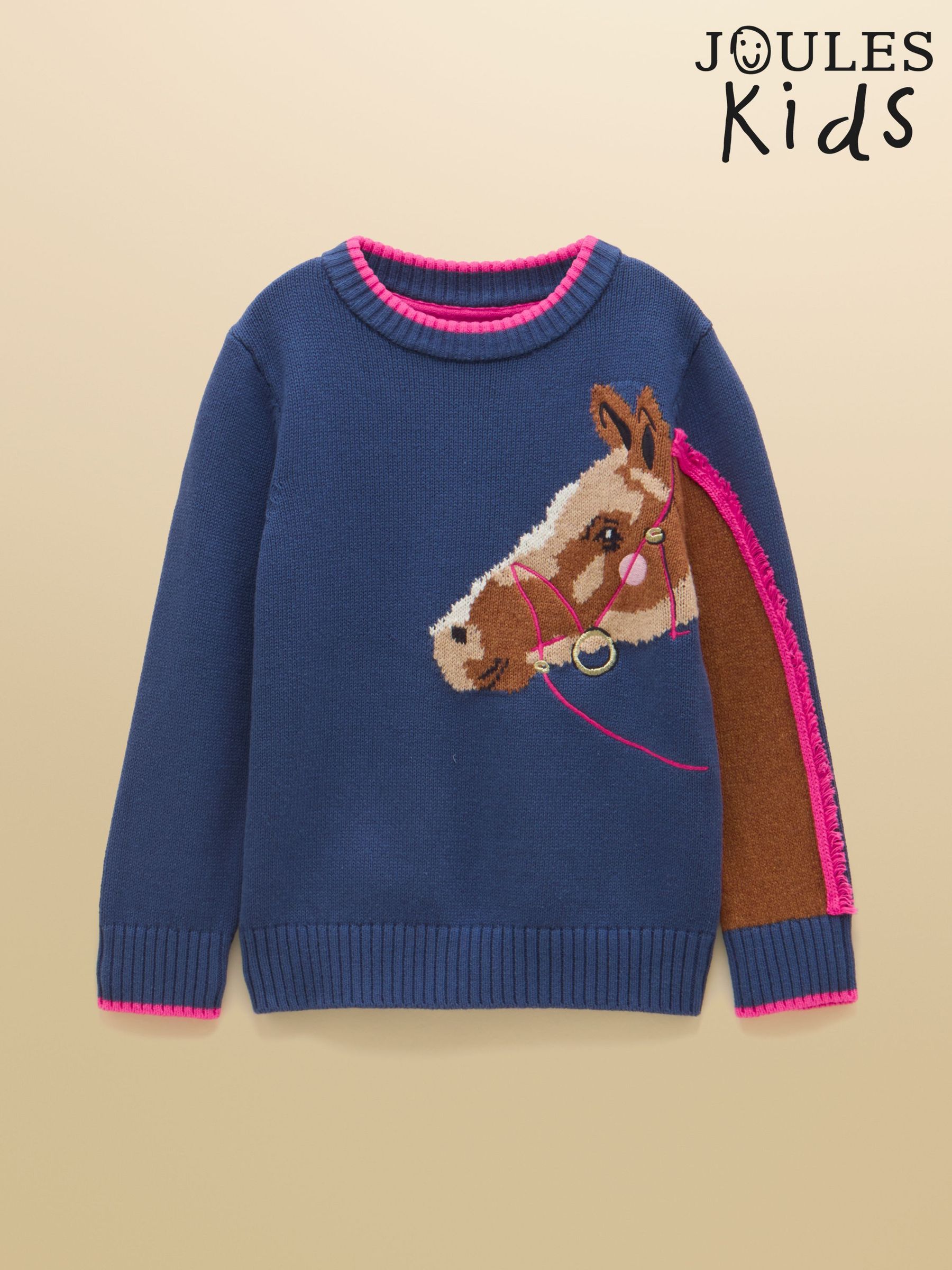 Navy Horse - Intarsia Jumper