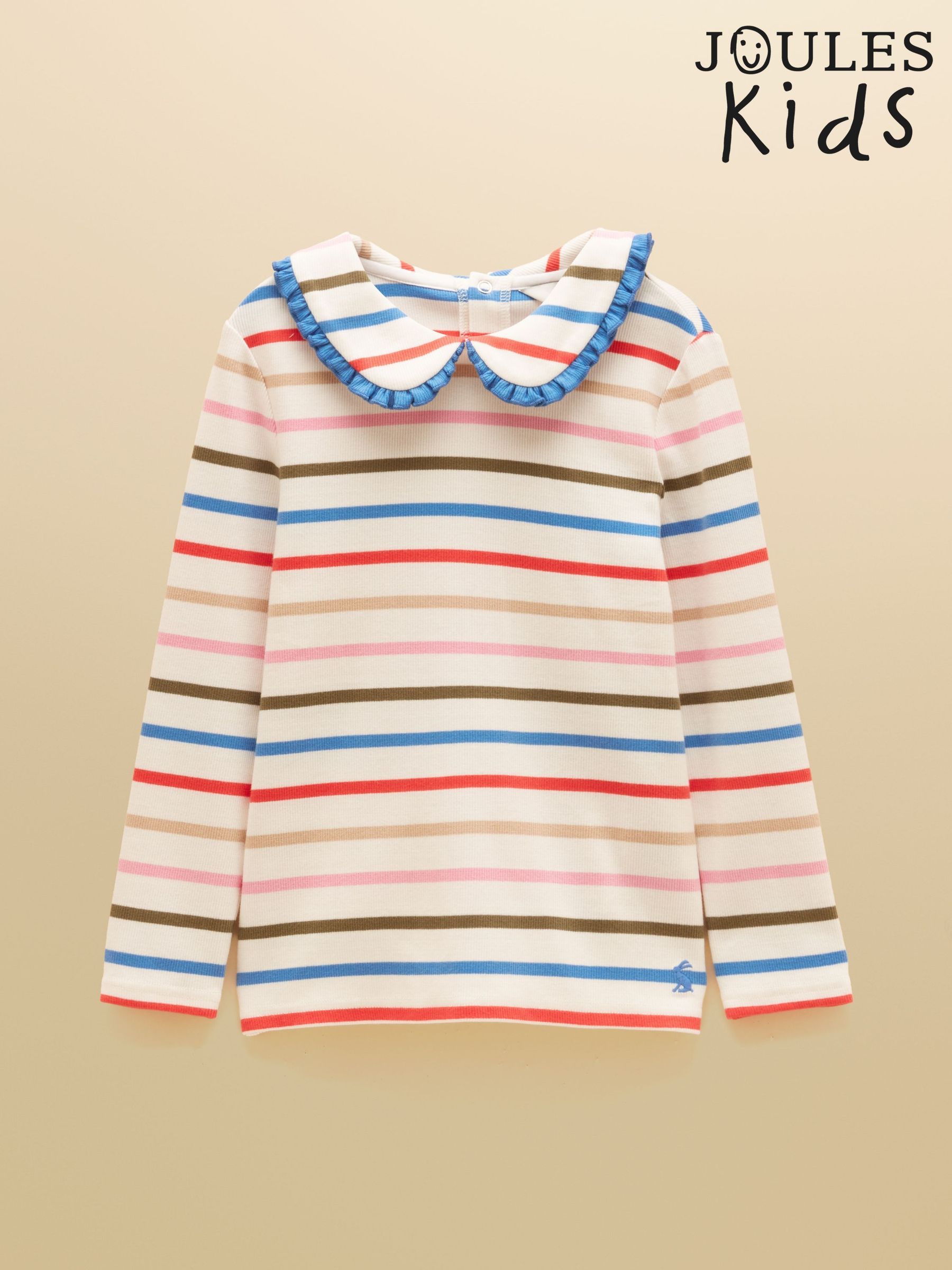 Multi Stripe - Long Sleeve Ribbed Collared Top