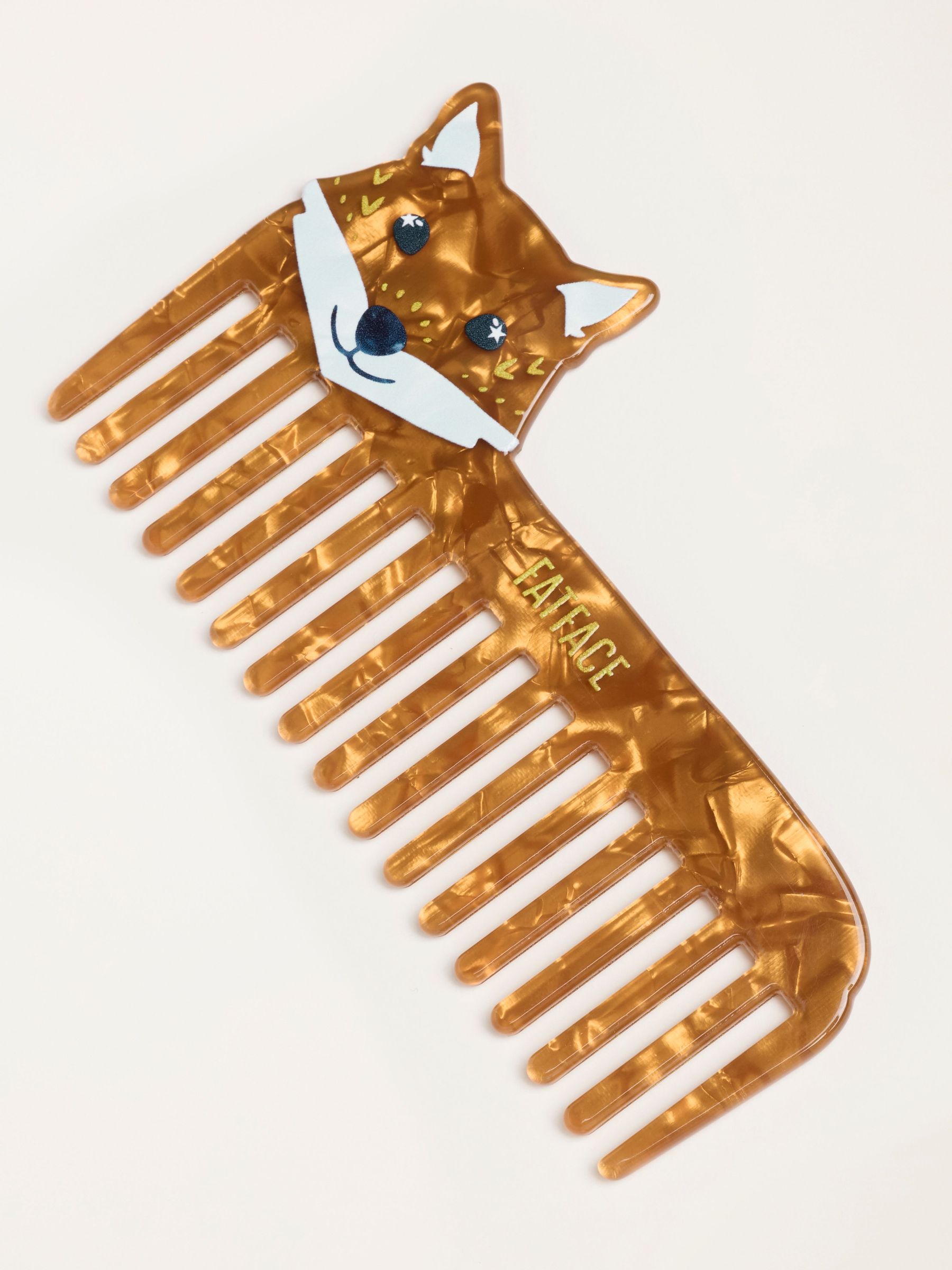 Orange - Fox Shaped Resin Comb