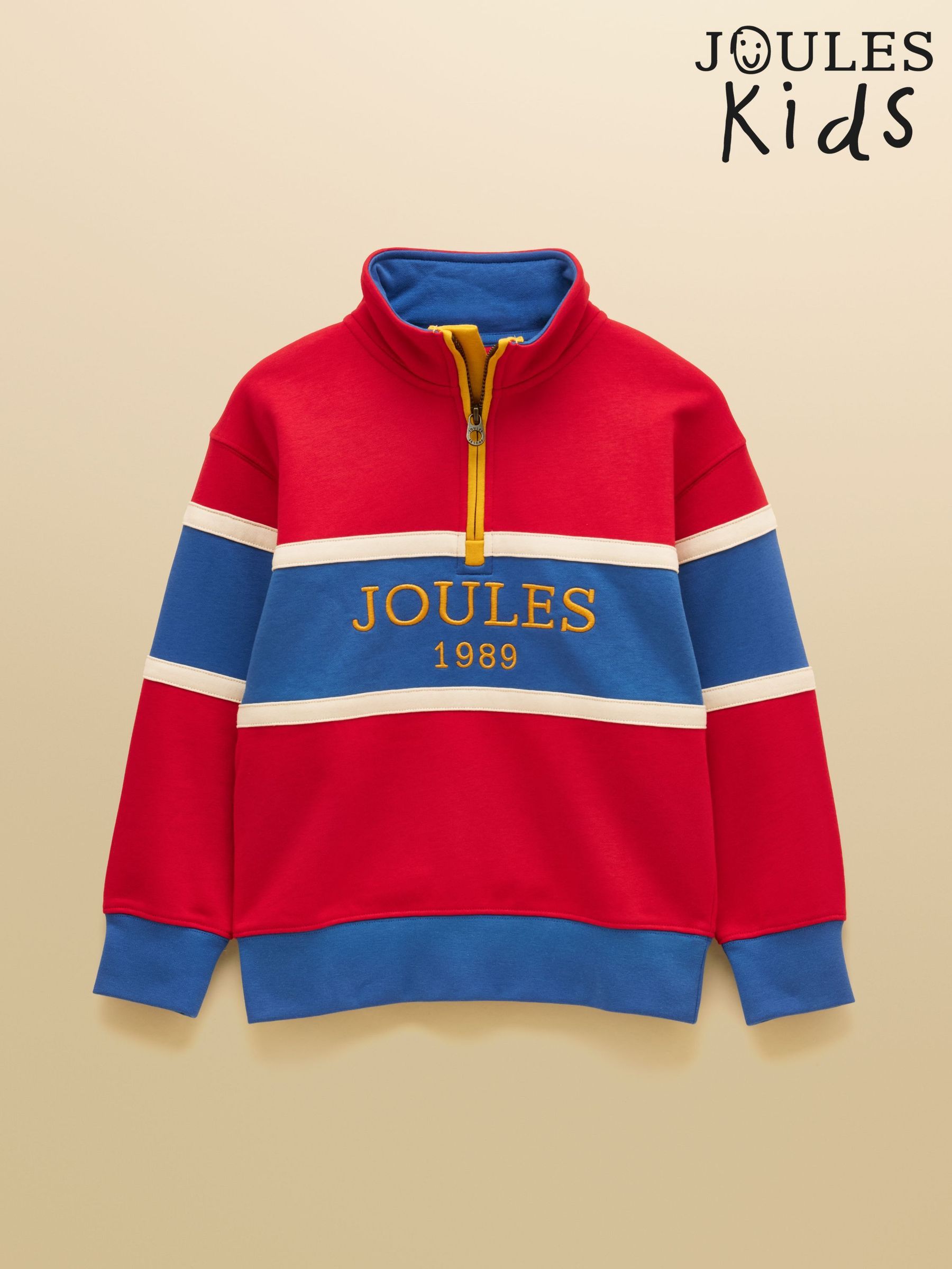 Red Colourblock - Quarter Zip Sweatshirt