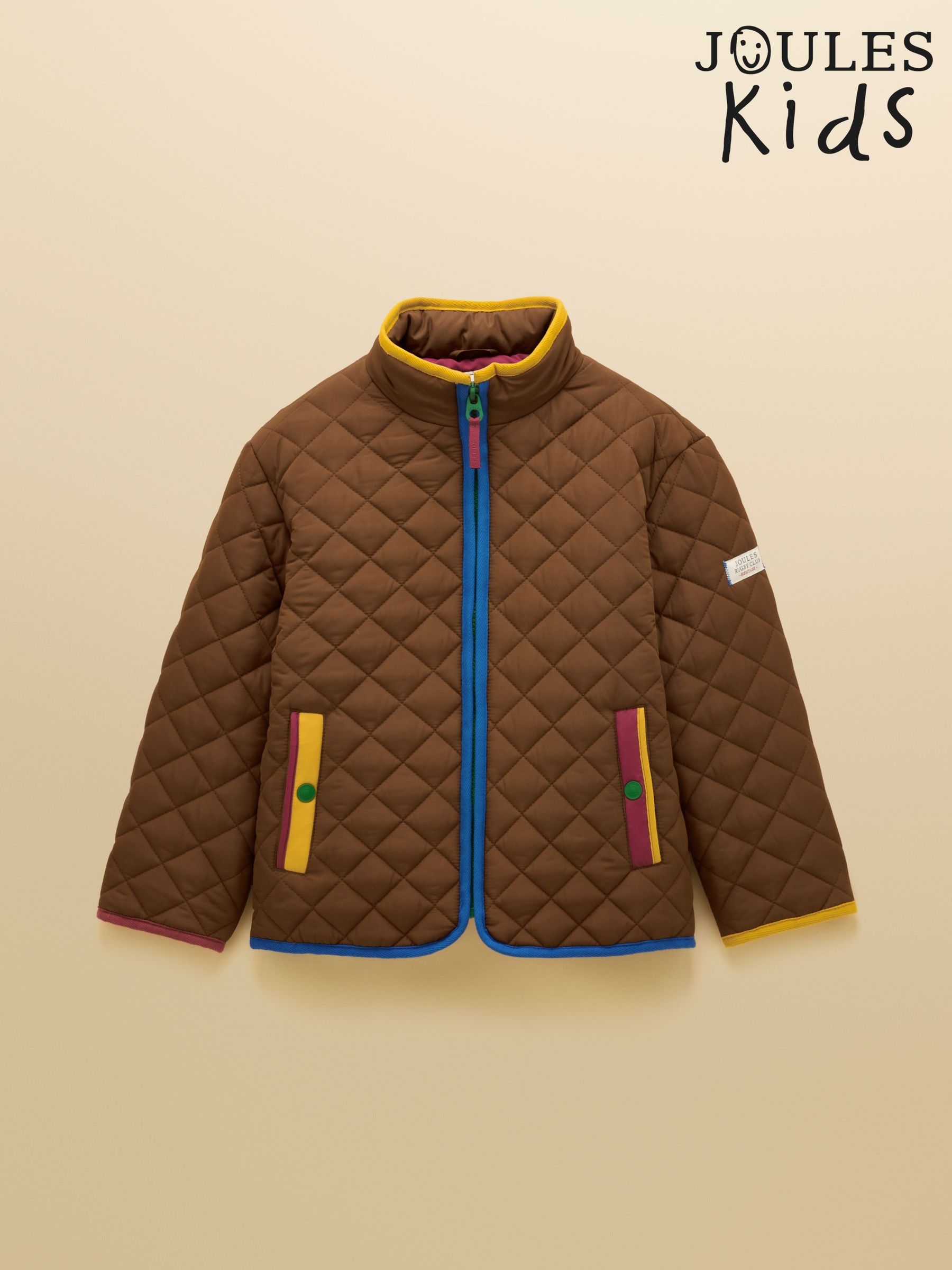 Brown - Quilted Funnel Neck Jacket