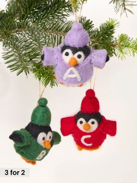 Alphabet Penguin Felt Christmas Decoration