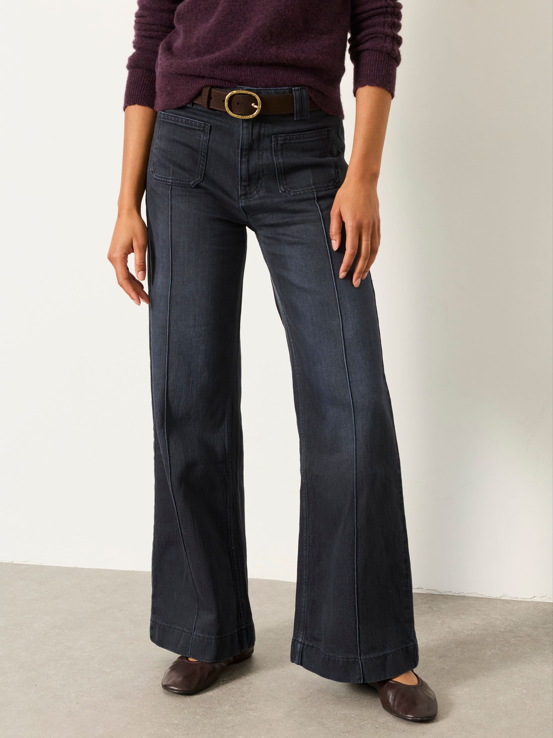 Blue Ink - Patch Pocket Flare Jeans