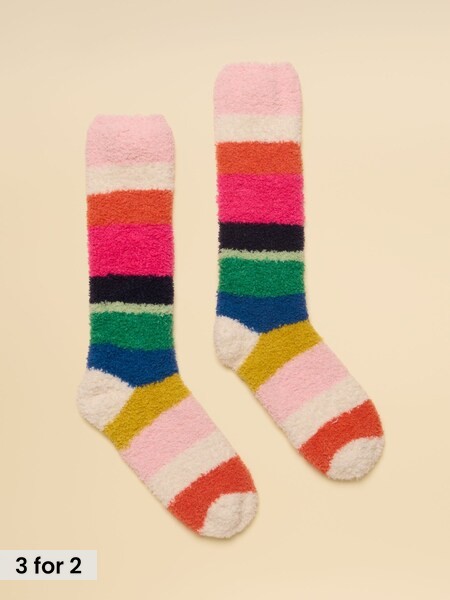 Cream Multi Stripe - Socks (size 4-8)