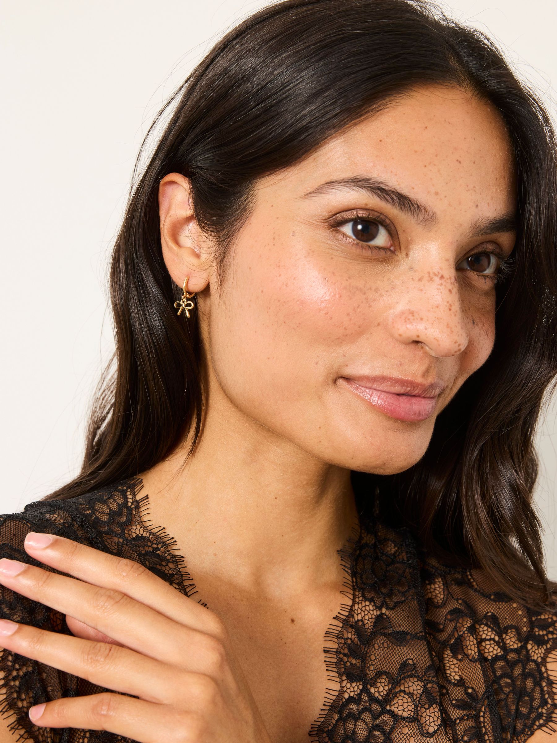 Gold Tone - Bow Drop Earrings