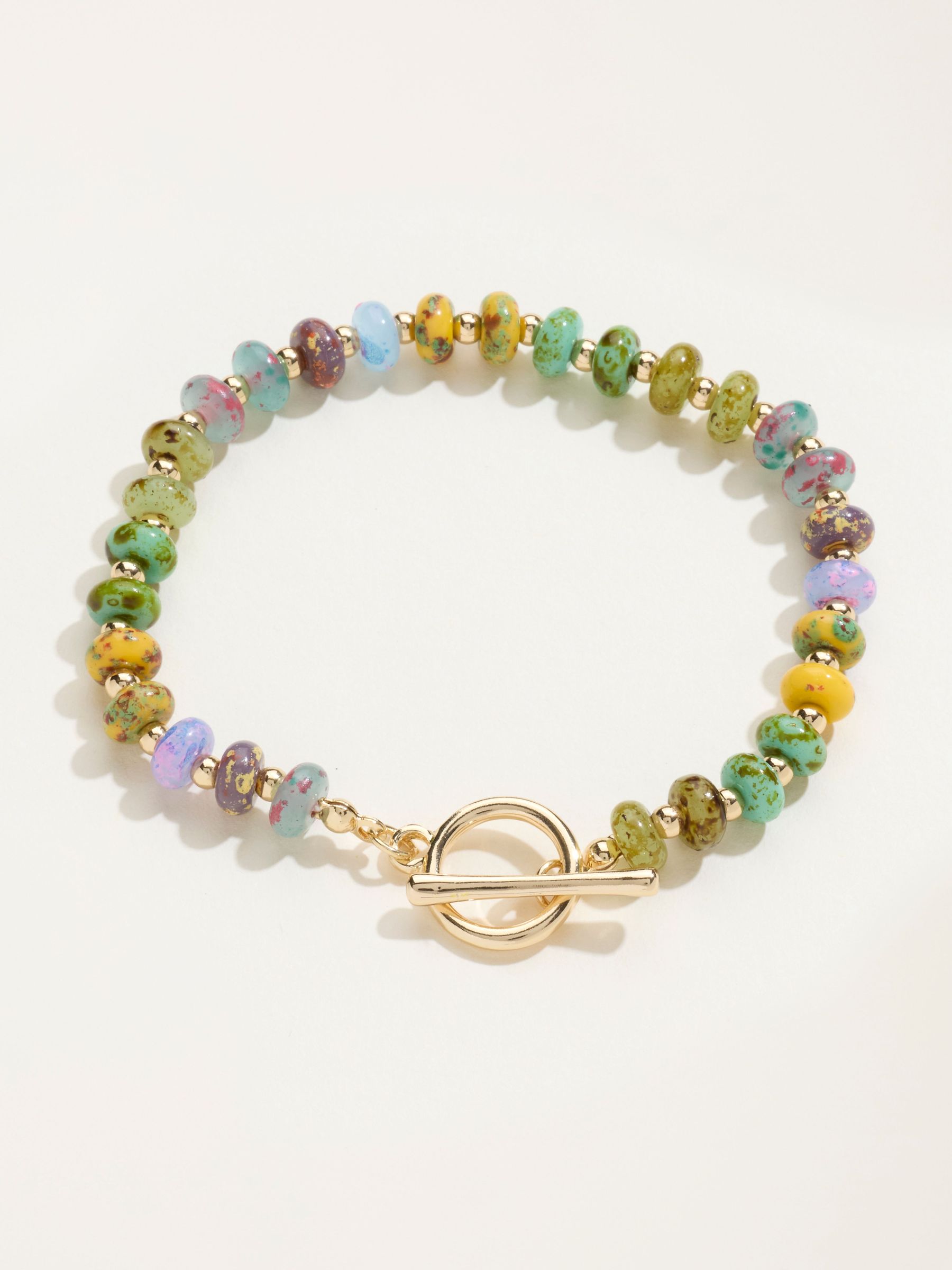 Multi Colour - T Bar Beaded Bracelet