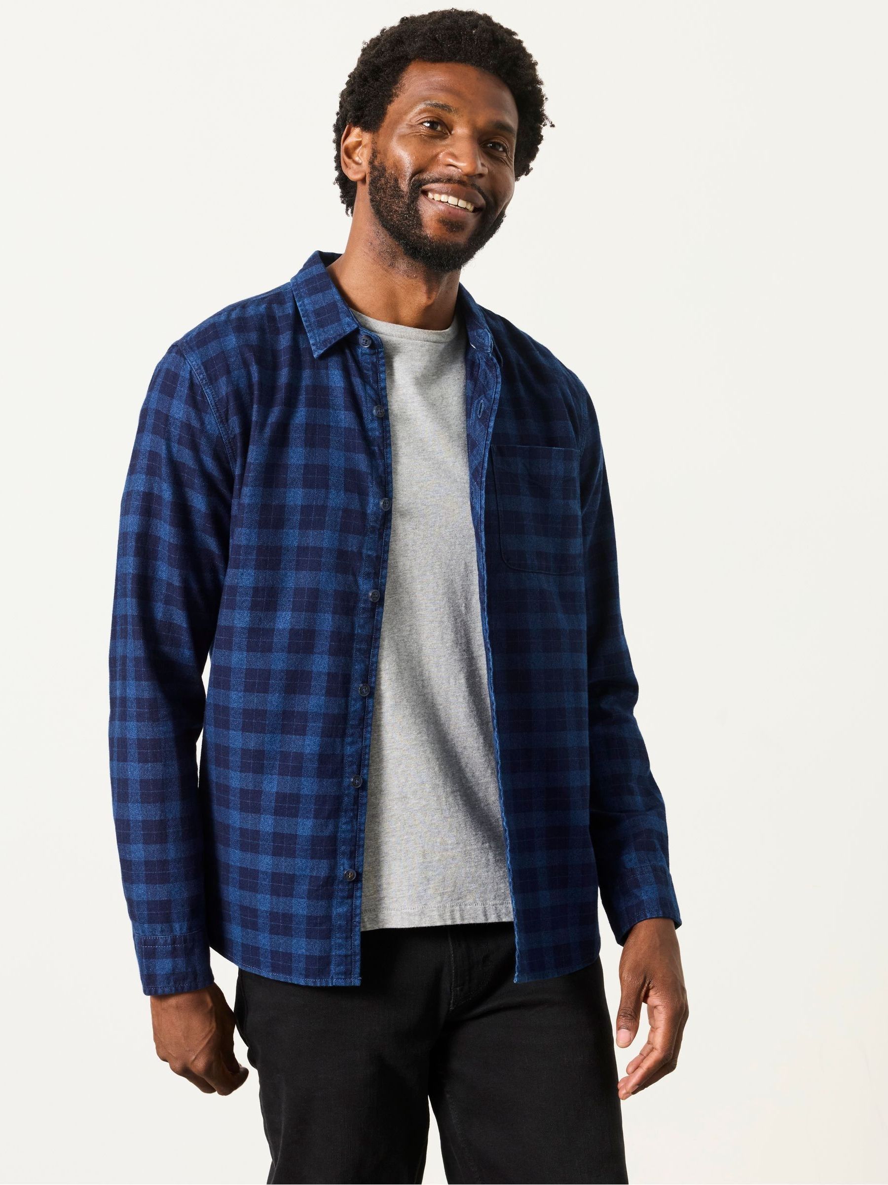 Indigo Blue - Regular Long Sleeve Check Shirt