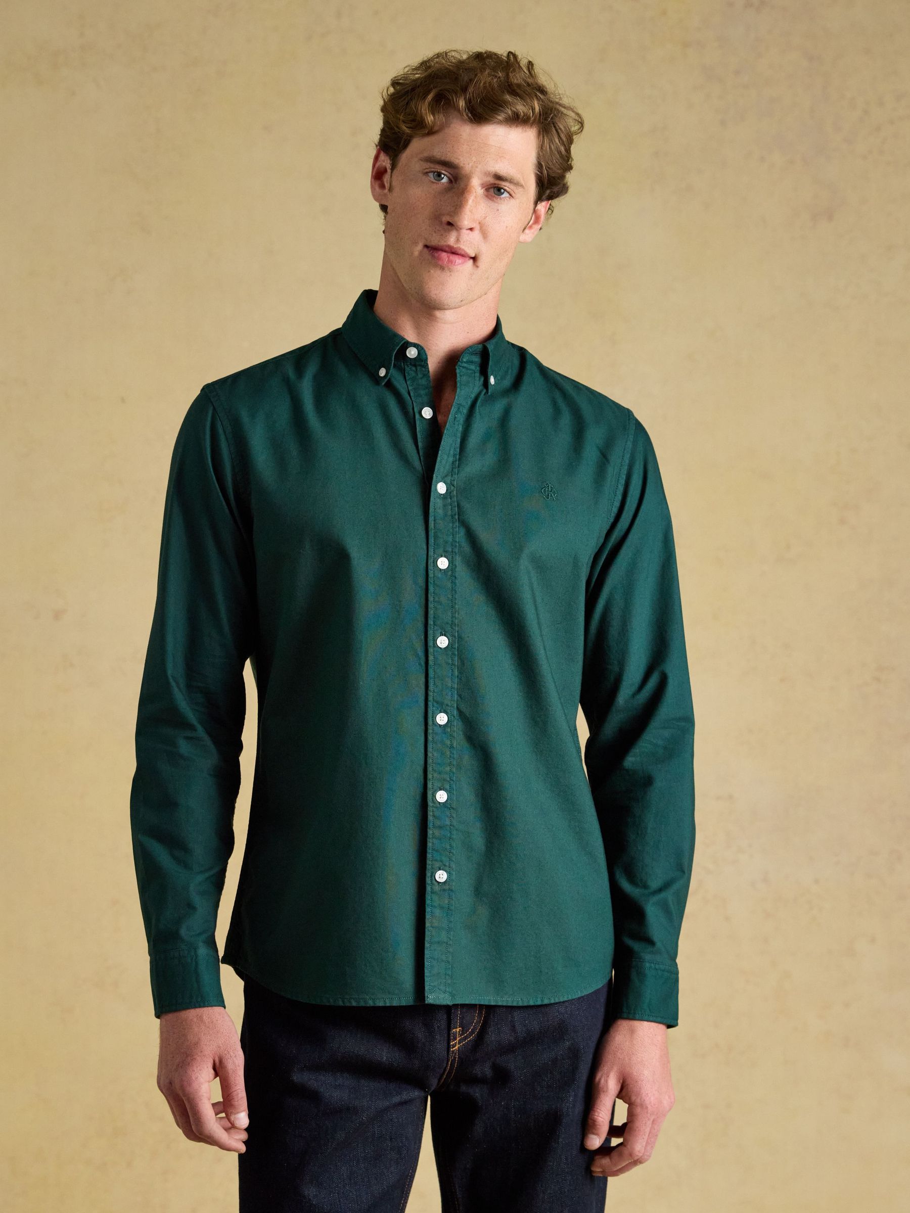 Green - Regular Garment Dyed Long Sleeve Cotton Shirt