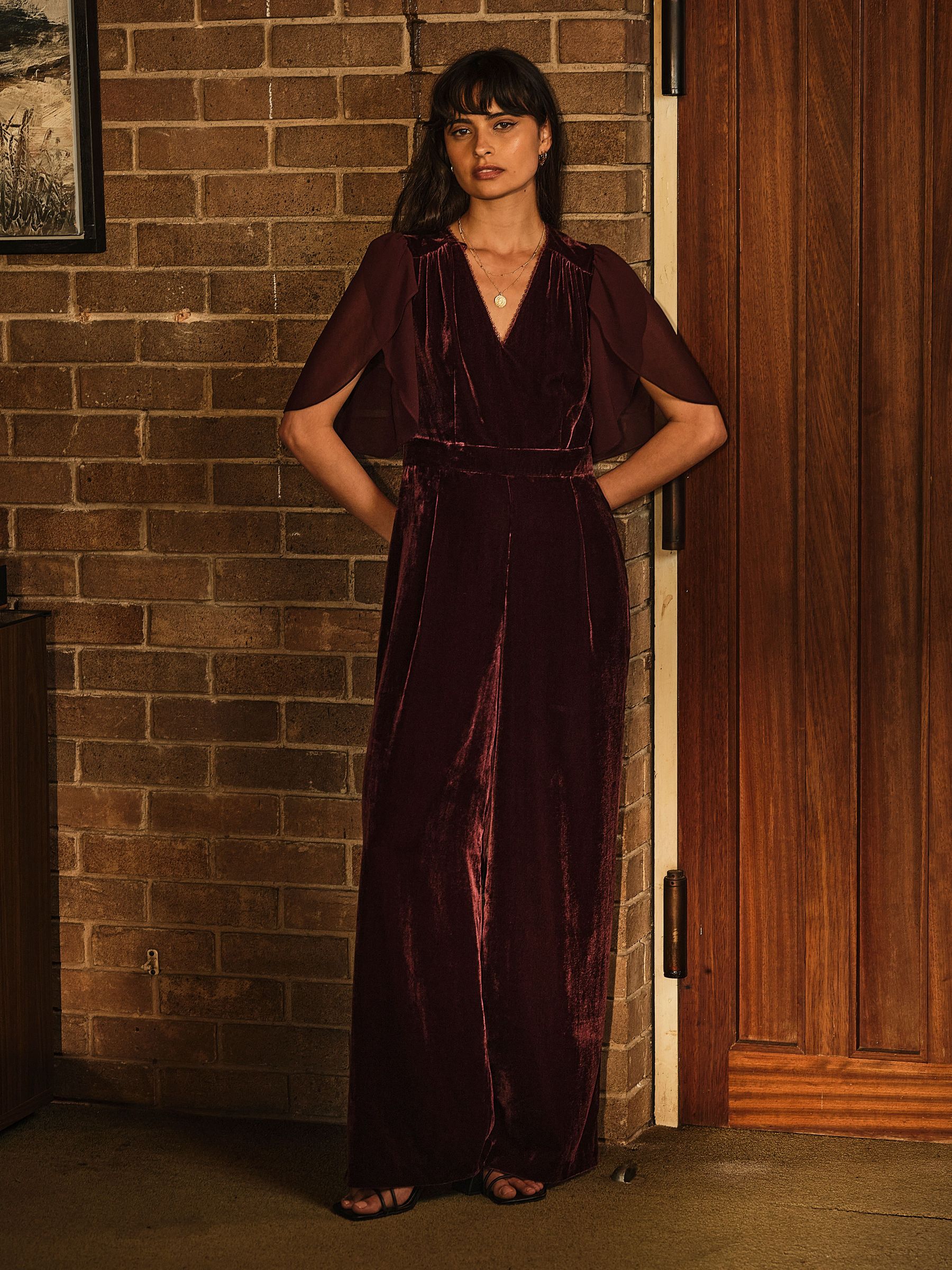 Wine - Opal Velvet Jumpsuit