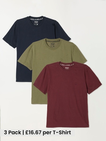 Navy/Burgundy/Green - Regular Short Sleeve T-shirt